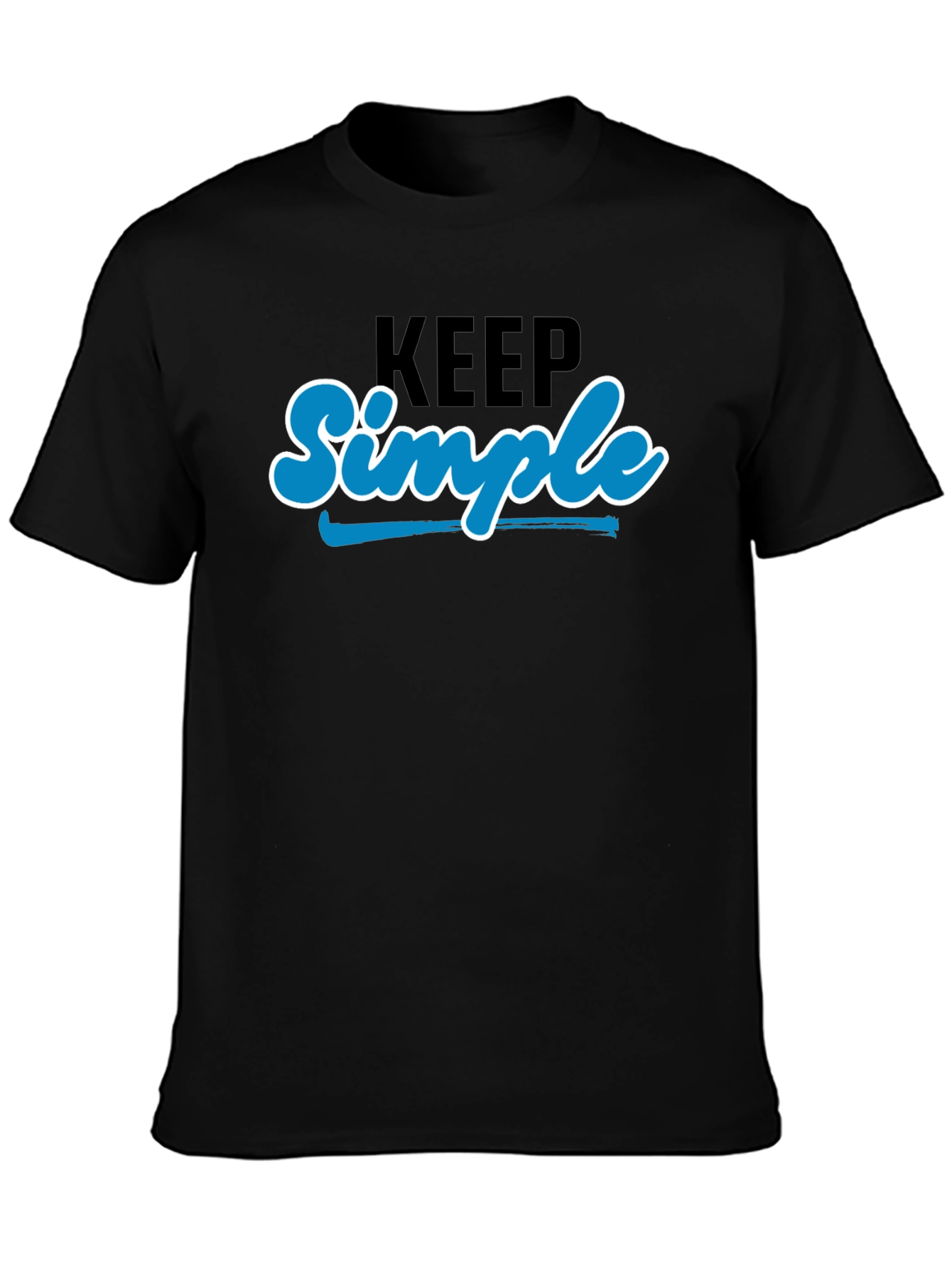 Keep Simple Black Graphic T-Shirt