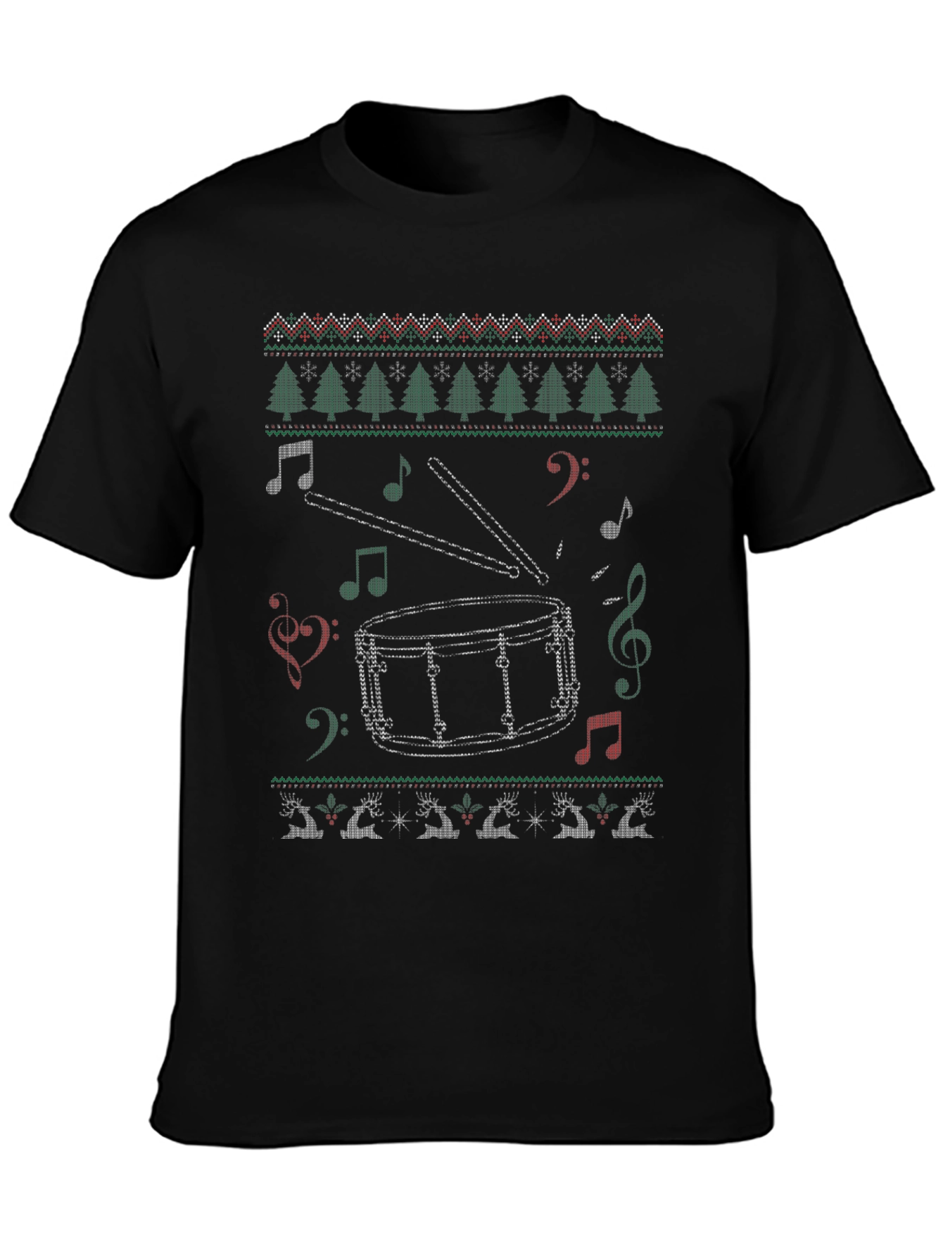 Drum Set Christmas Sweater T-Shirt