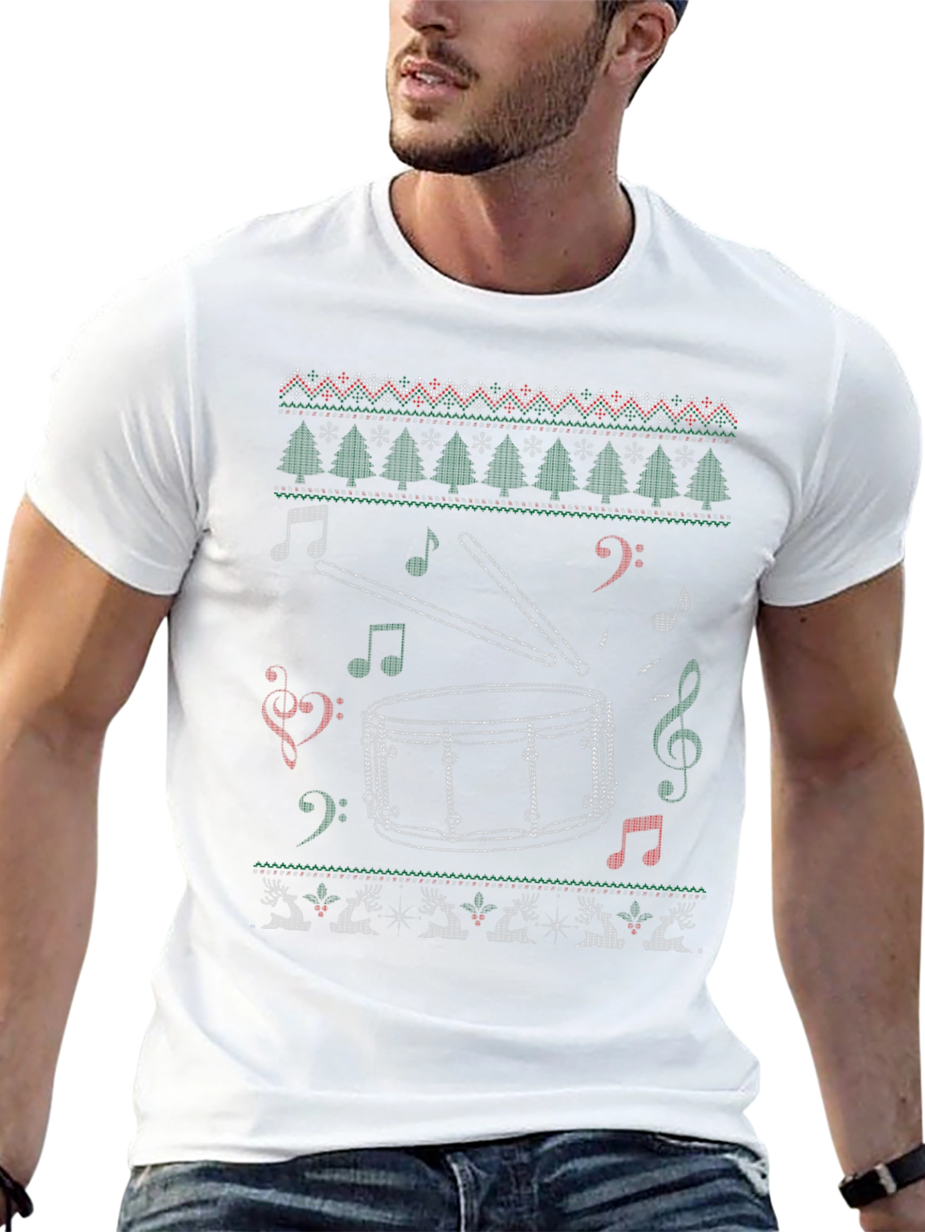 Drum Set Christmas Sweater T-Shirt
