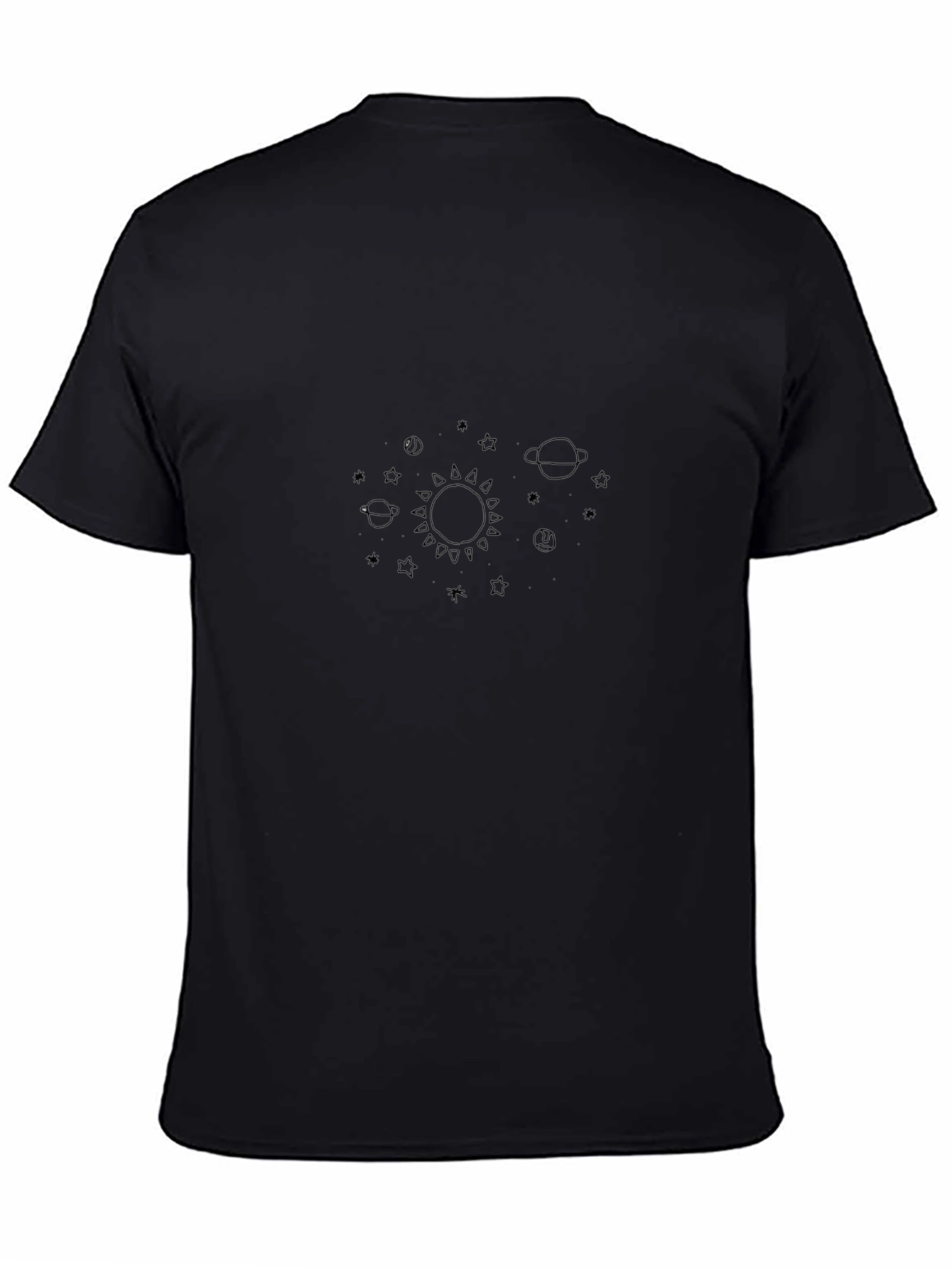 Mens Black Solar System Graphic T-Shirt
