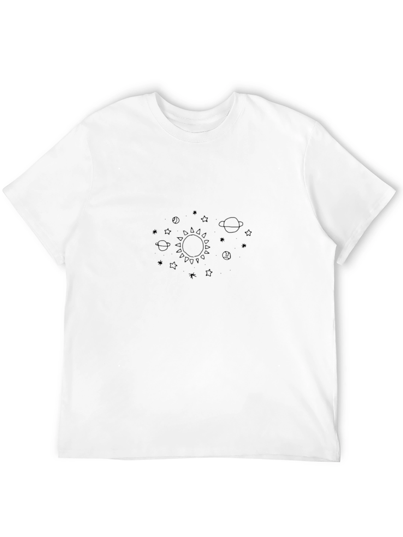 Mens Black Solar System Graphic T-Shirt