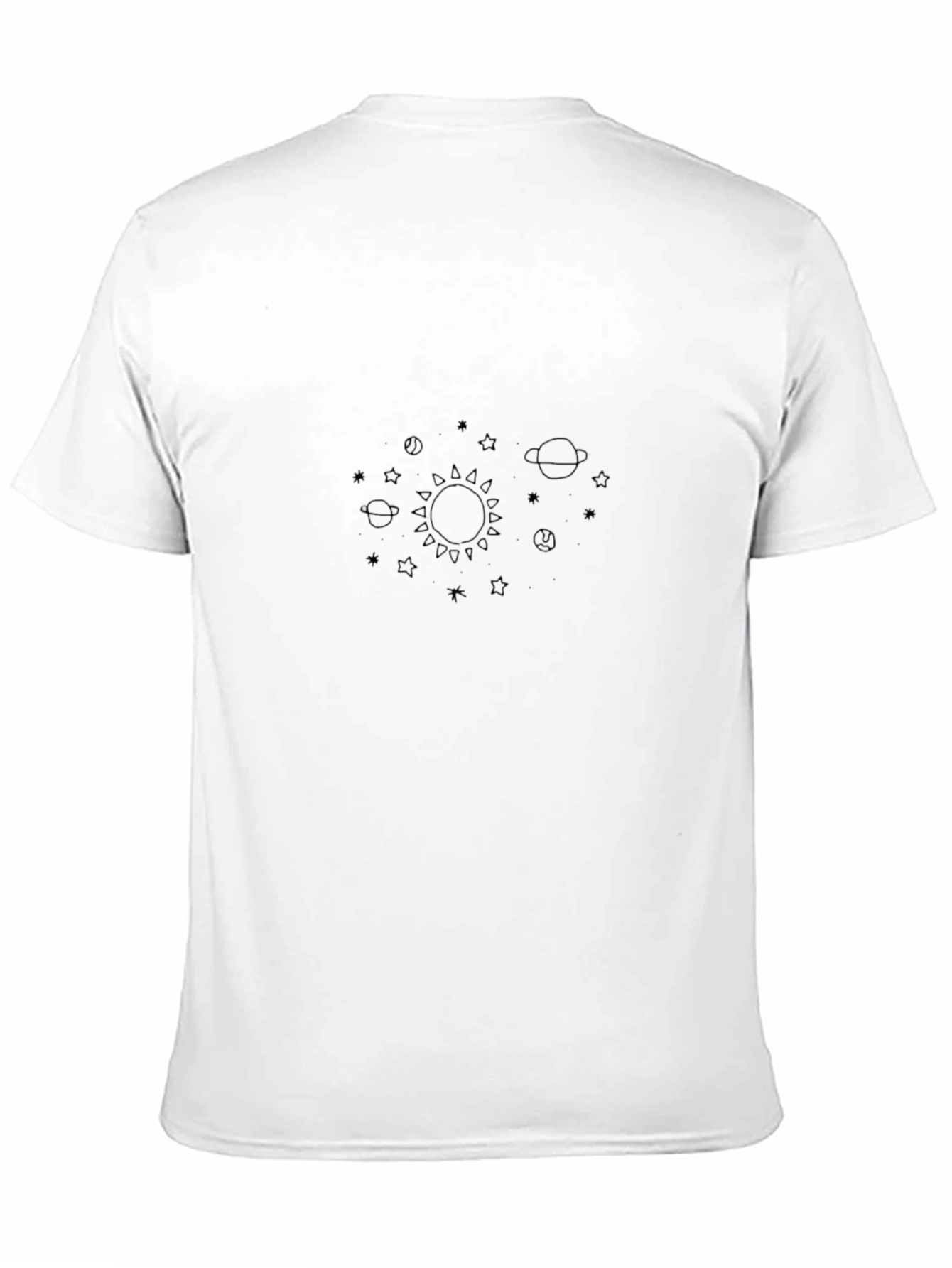Mens Black Solar System Graphic T-Shirt