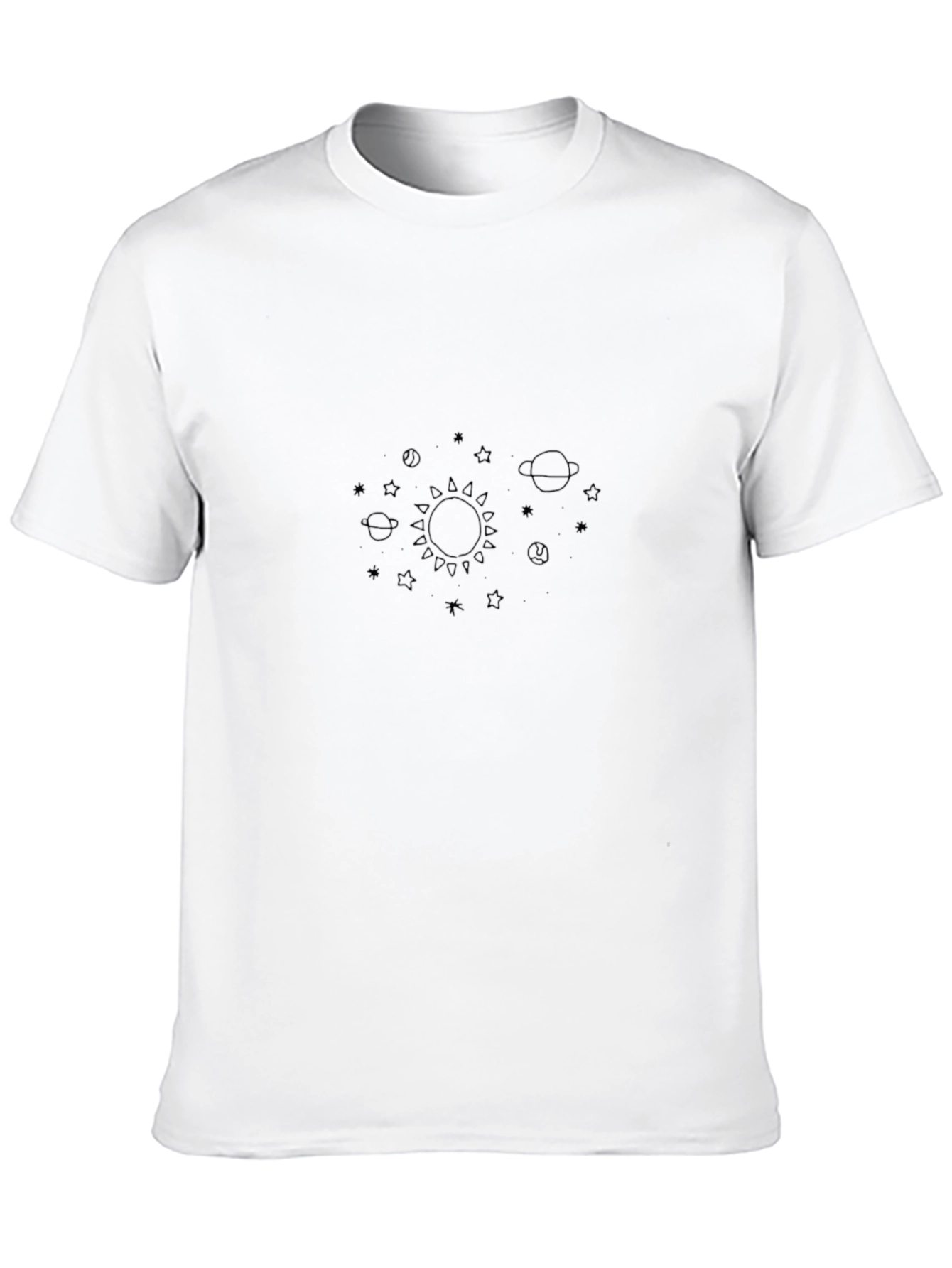 Mens Black Solar System Graphic T-Shirt