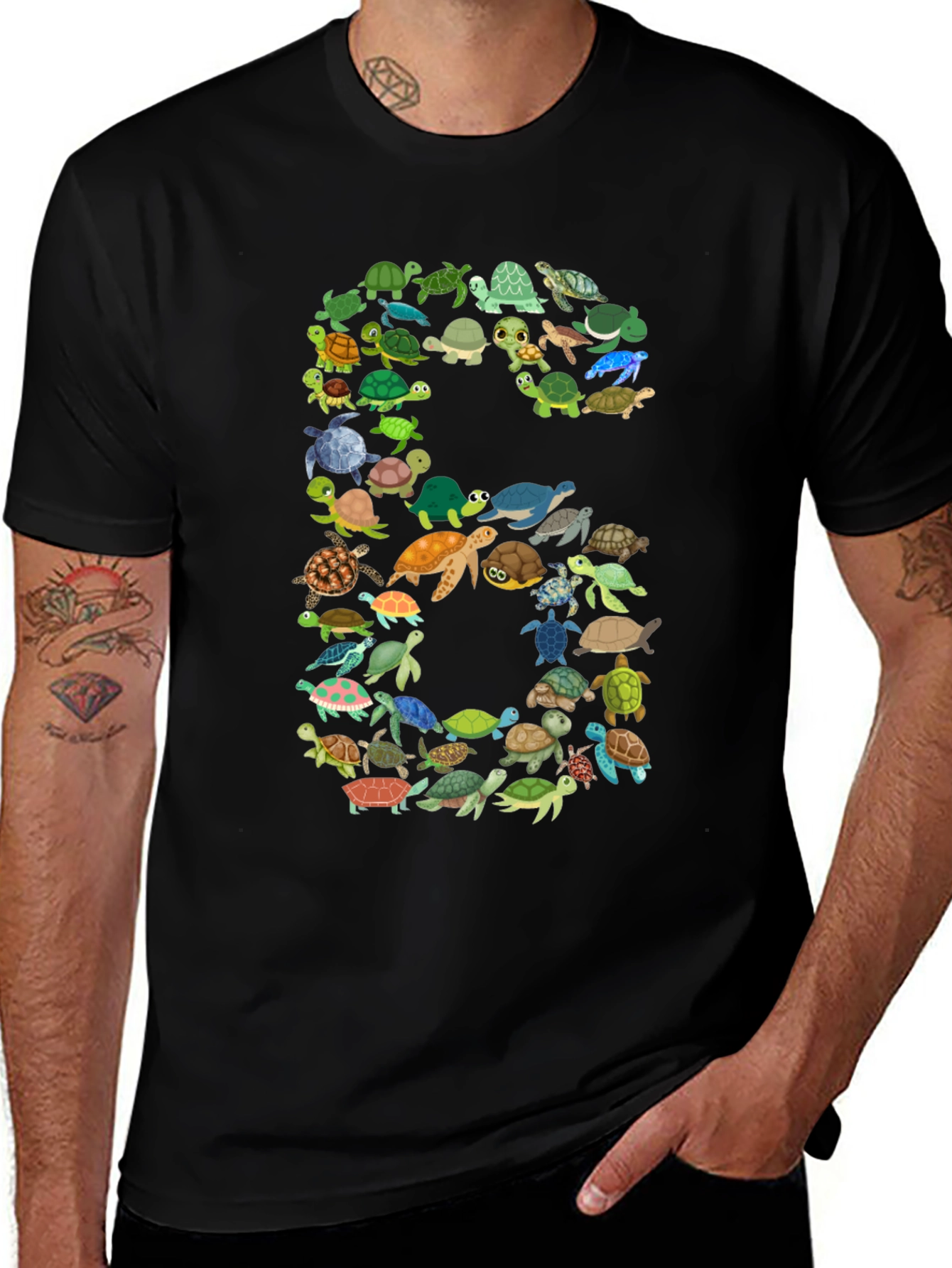 Turtle Number 6 T-Shirt - Birthday Gift