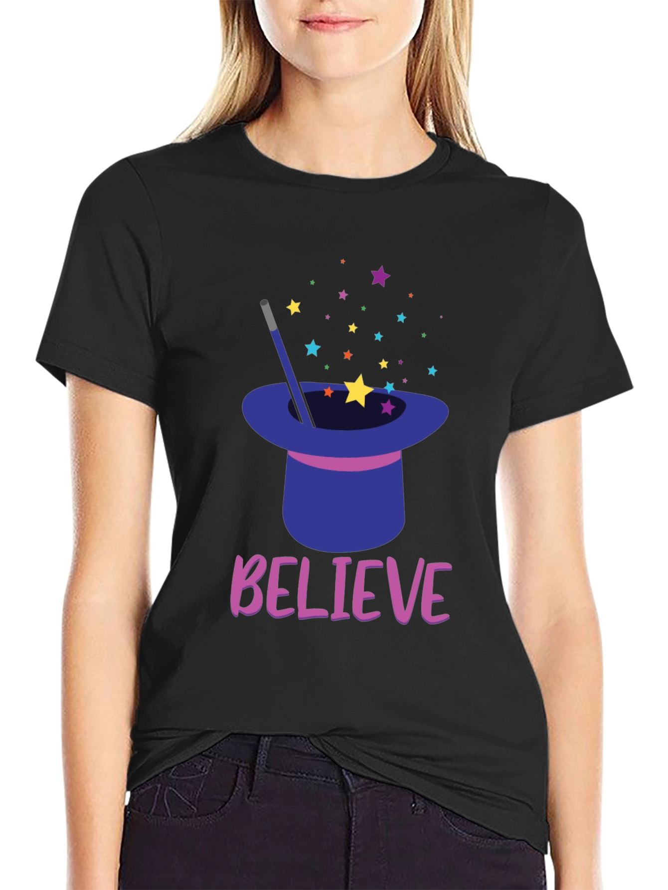 Believe Magic Hat Star T-Shirt