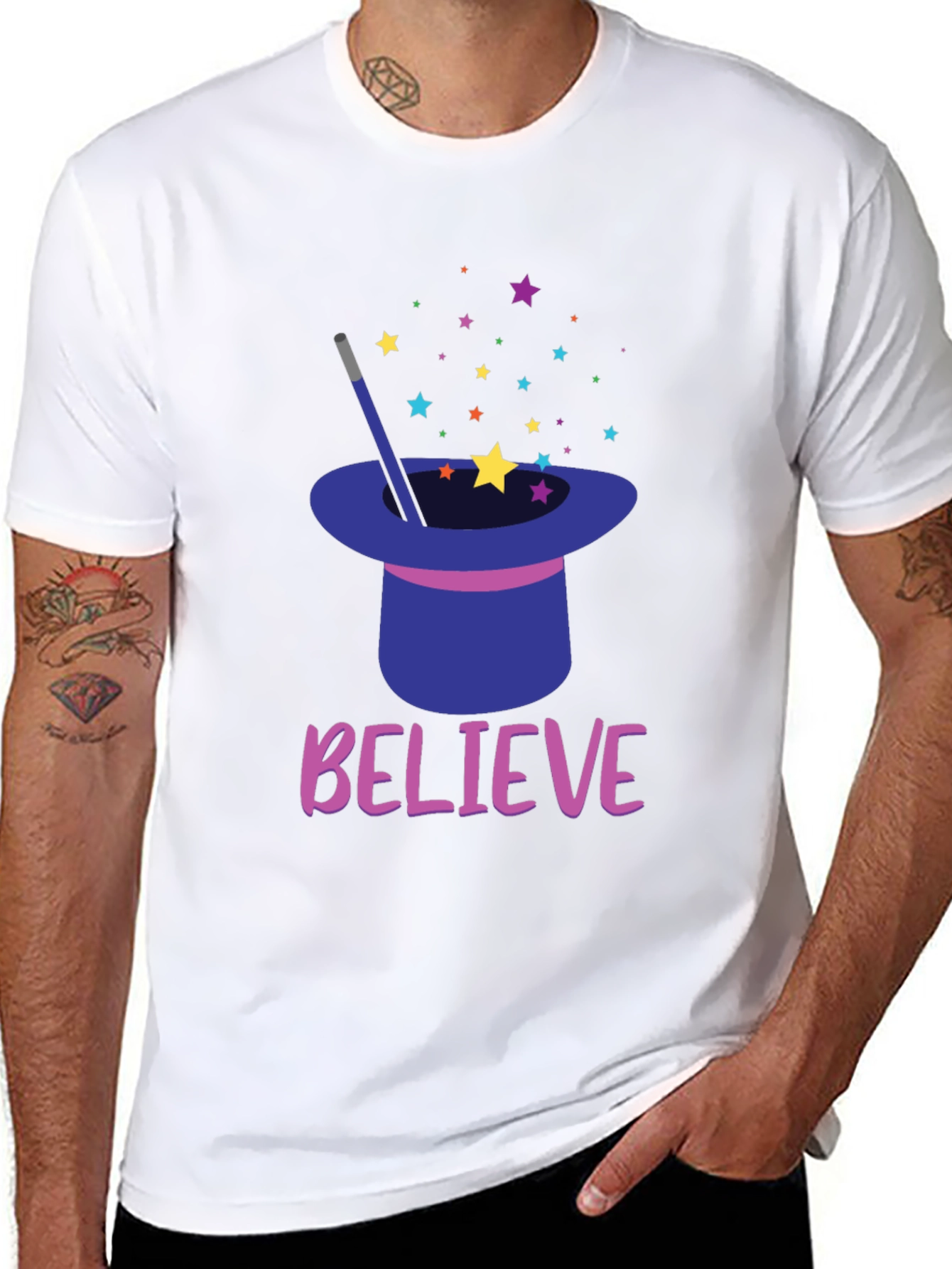 Believe Magic Hat Star T-Shirt