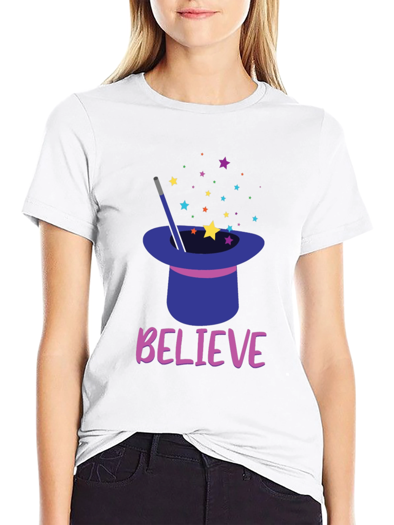 Believe Magic Hat Star T-Shirt