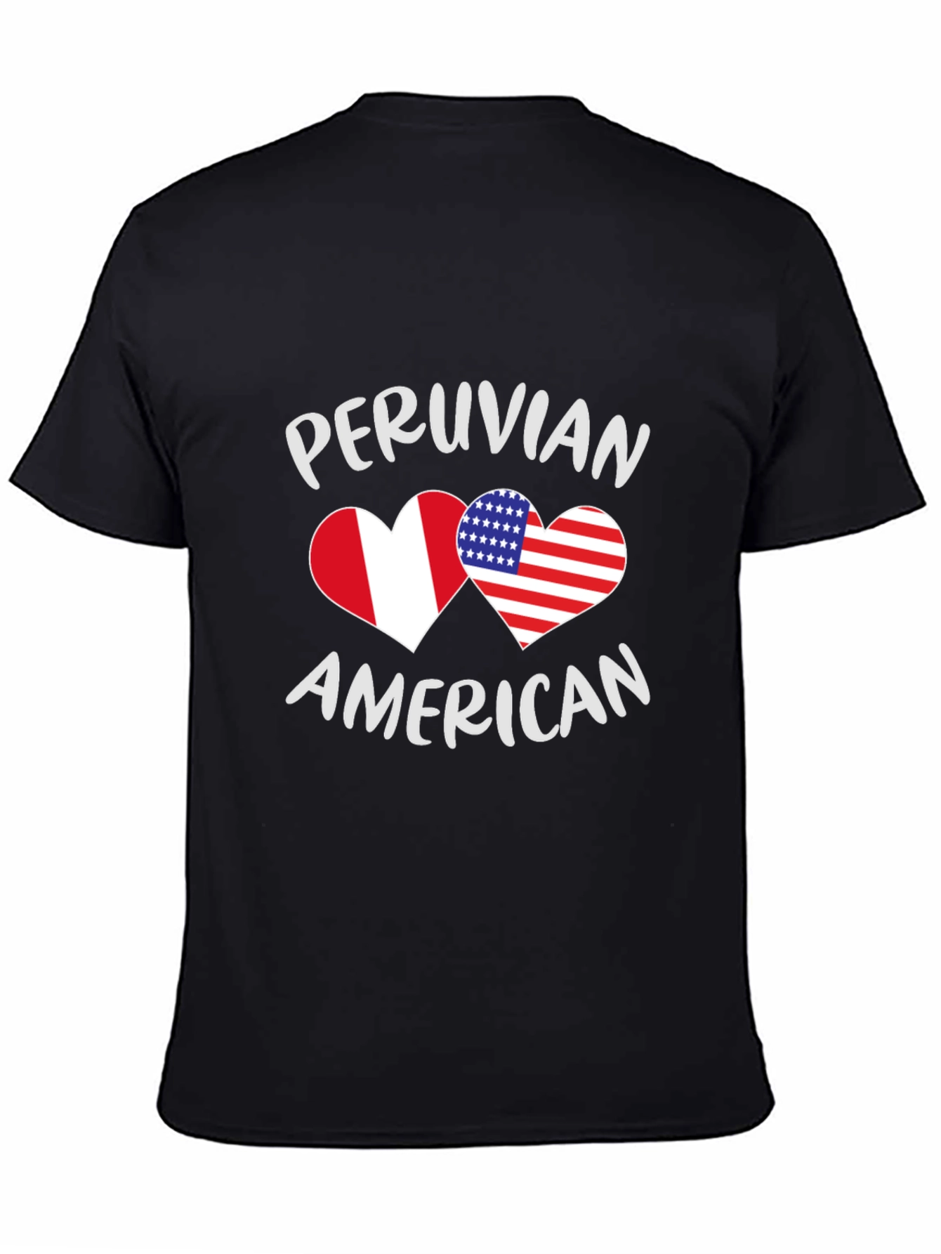 Peruvian American Flag Heart T-Shirt