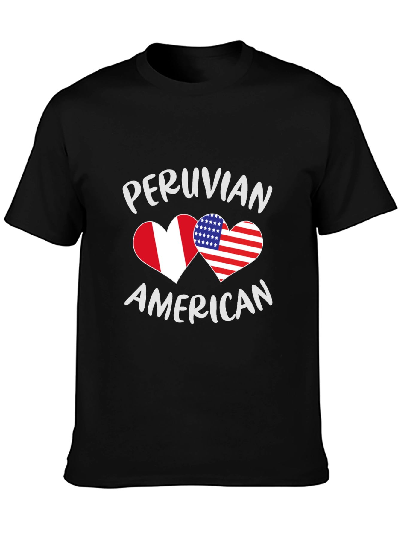 Peruvian American Flag Heart T-Shirt