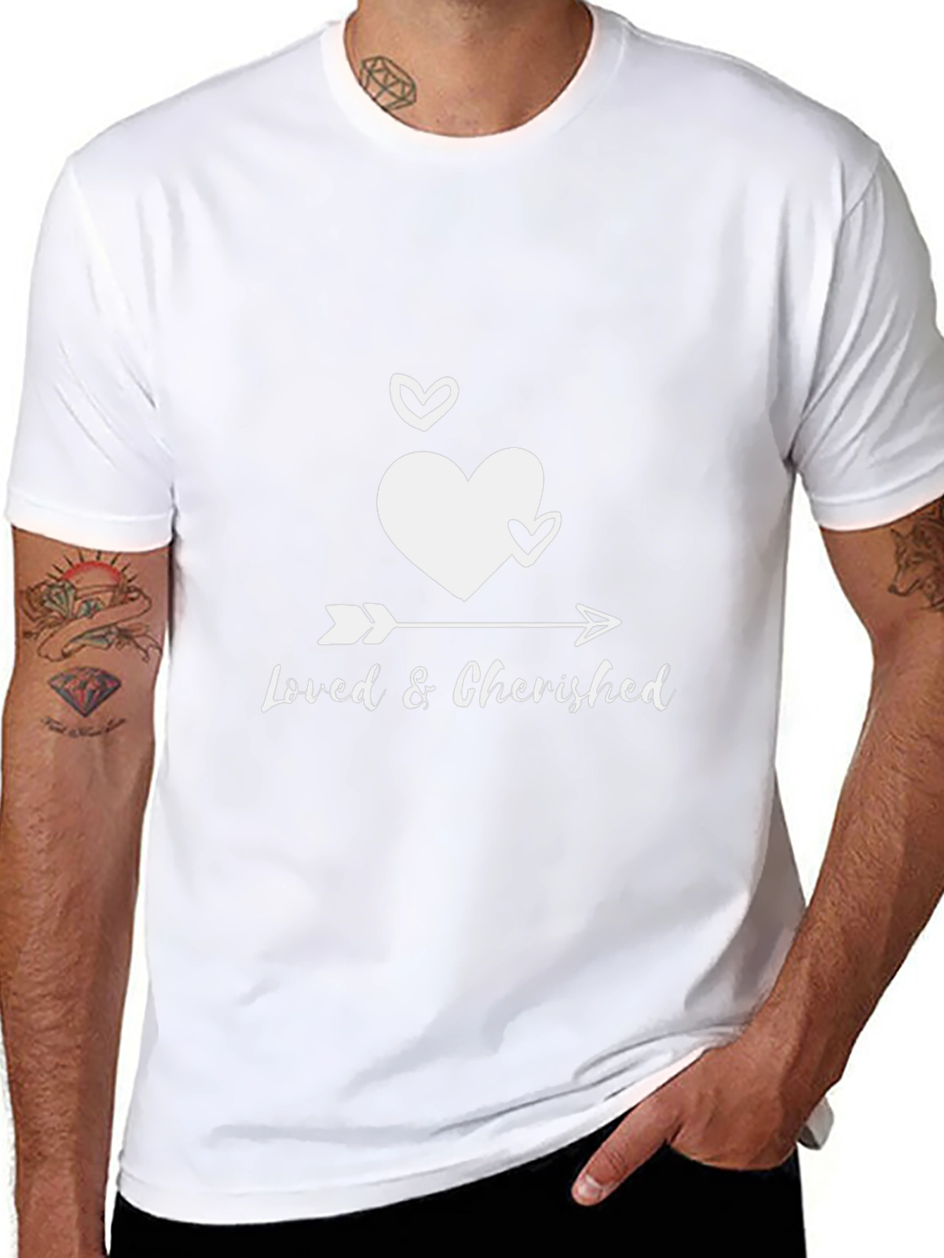 Loved & Cherished Arrow Heart Black T-Shirt