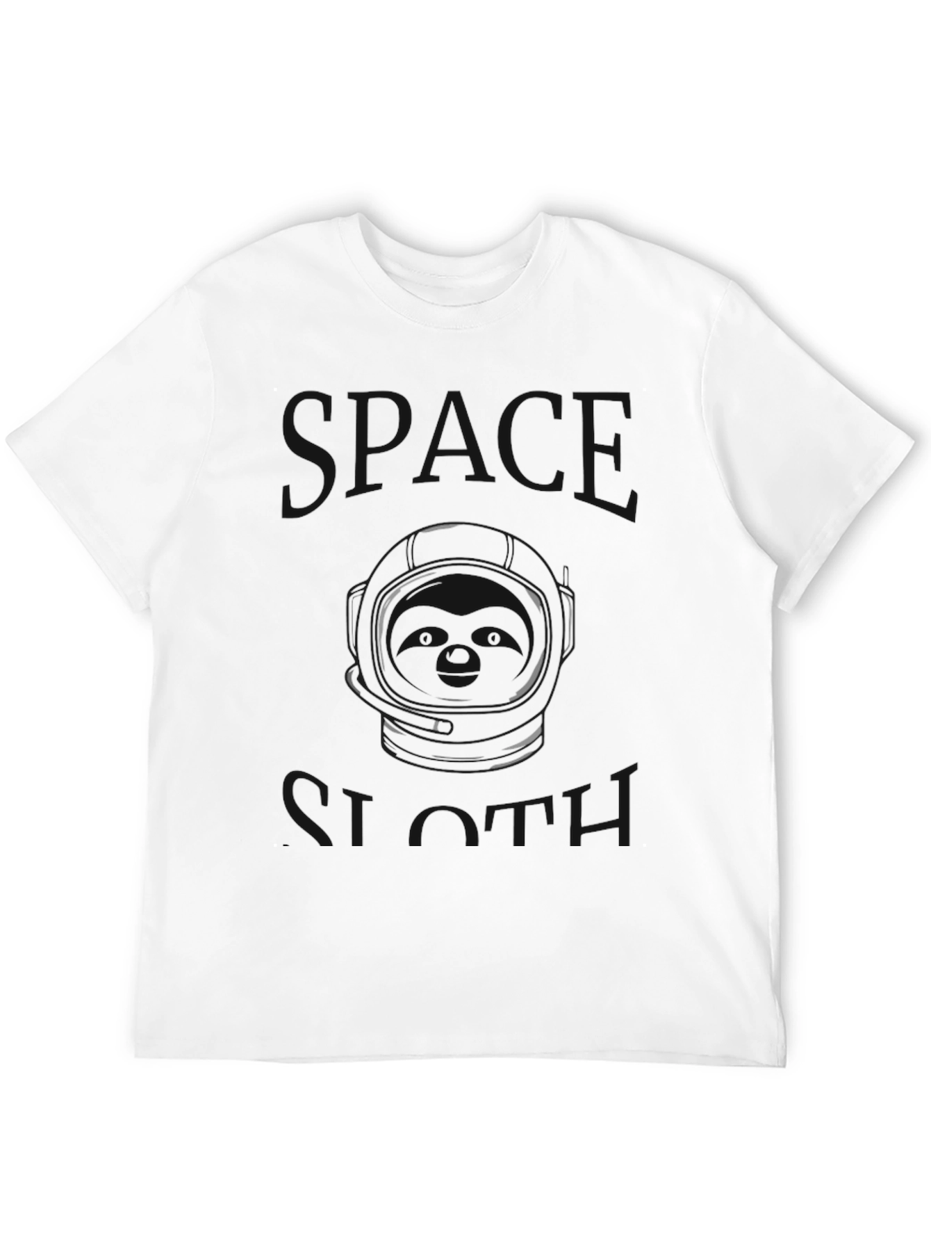 Space Sloth Graphic T-Shirt - Black Crew Neck Tee