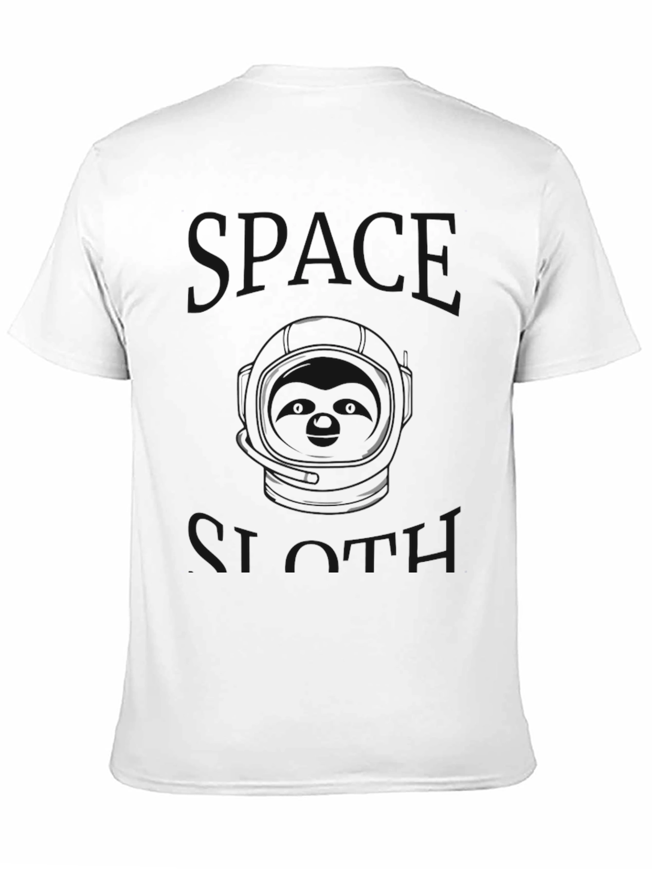 Space Sloth Graphic T-Shirt - Black Crew Neck Tee
