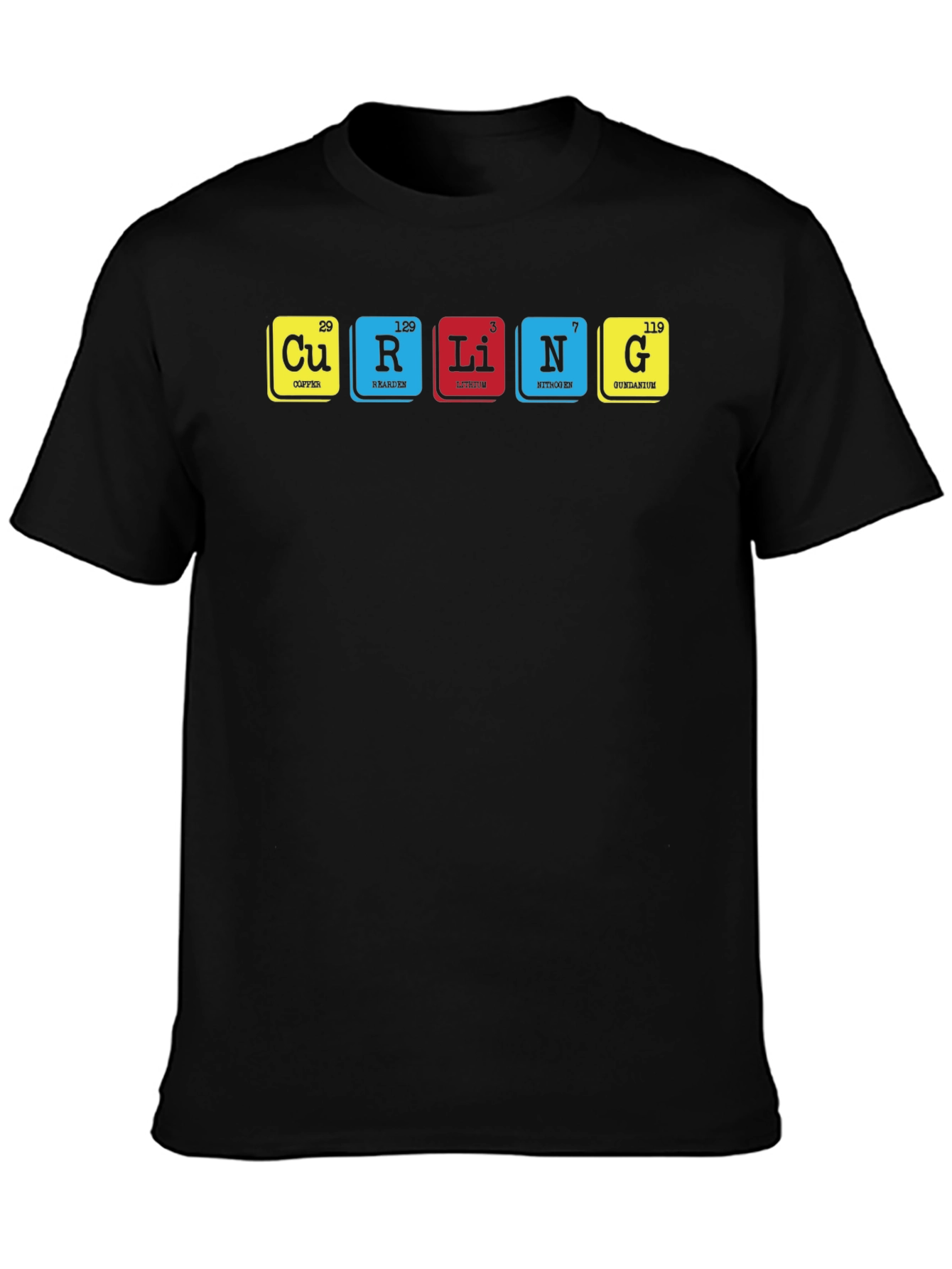 Periodic Table of Curling Elements Black T-Shirt