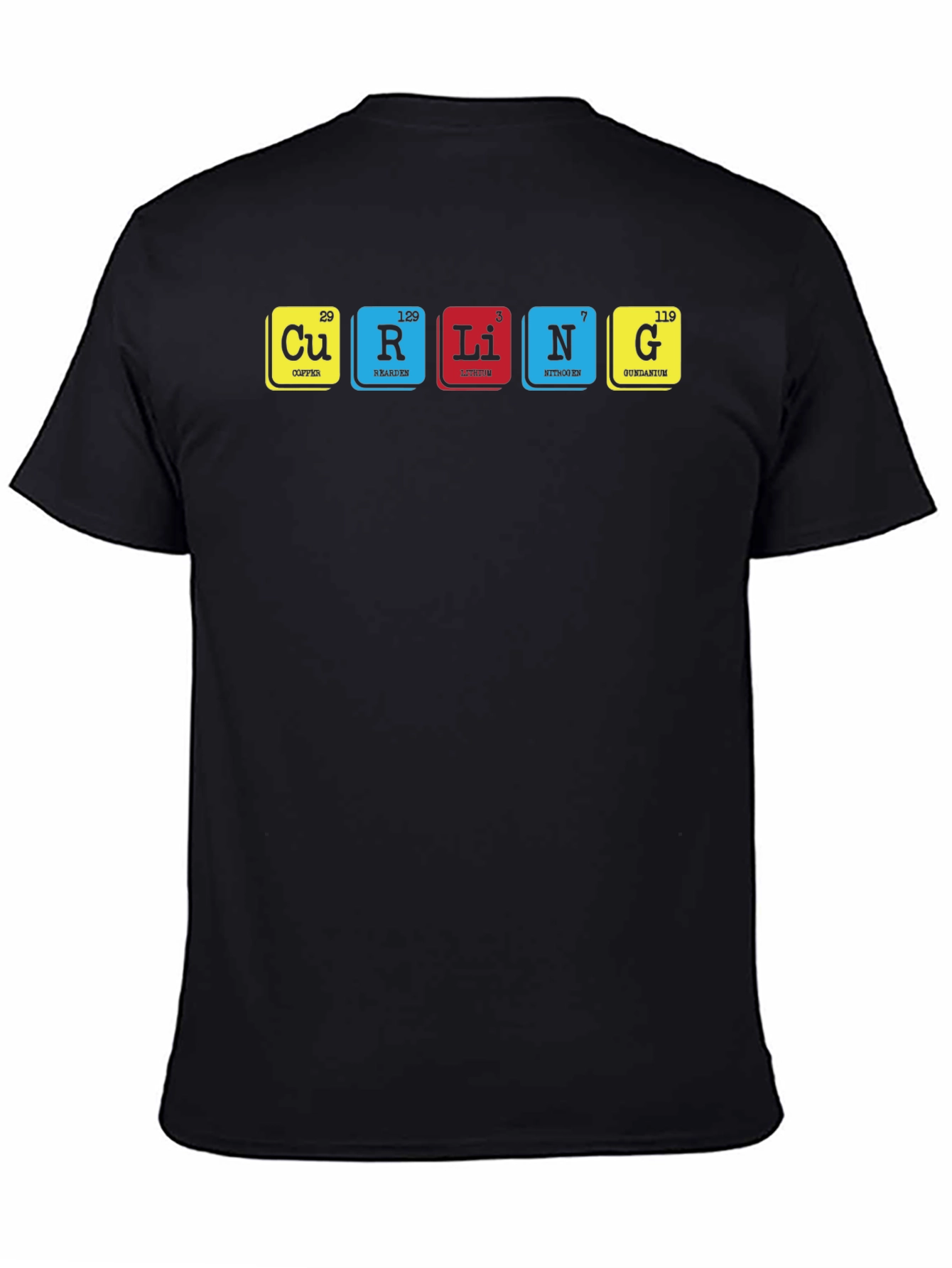 Periodic Table of Curling Elements Black T-Shirt