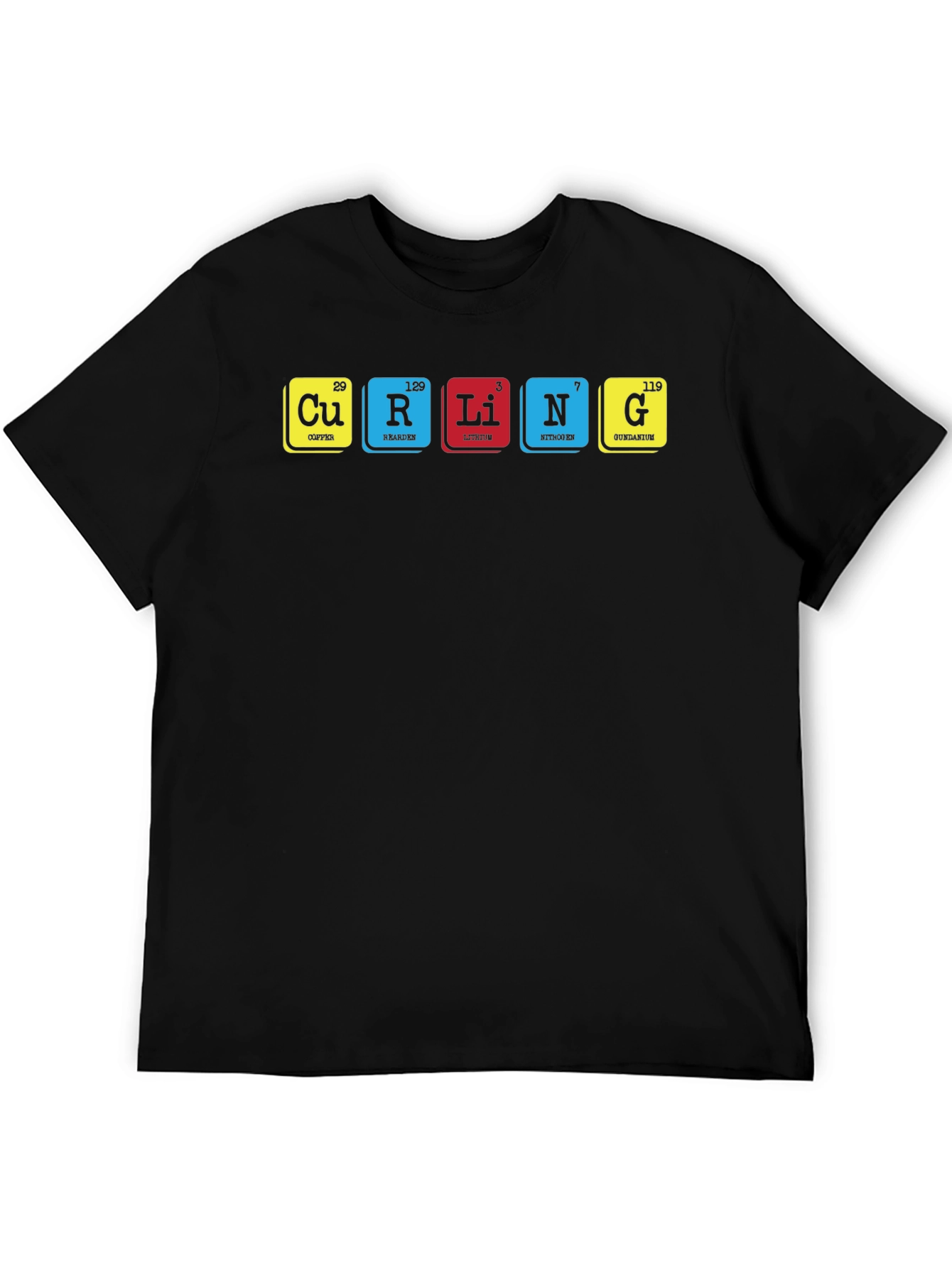 Periodic Table of Curling Elements Black T-Shirt