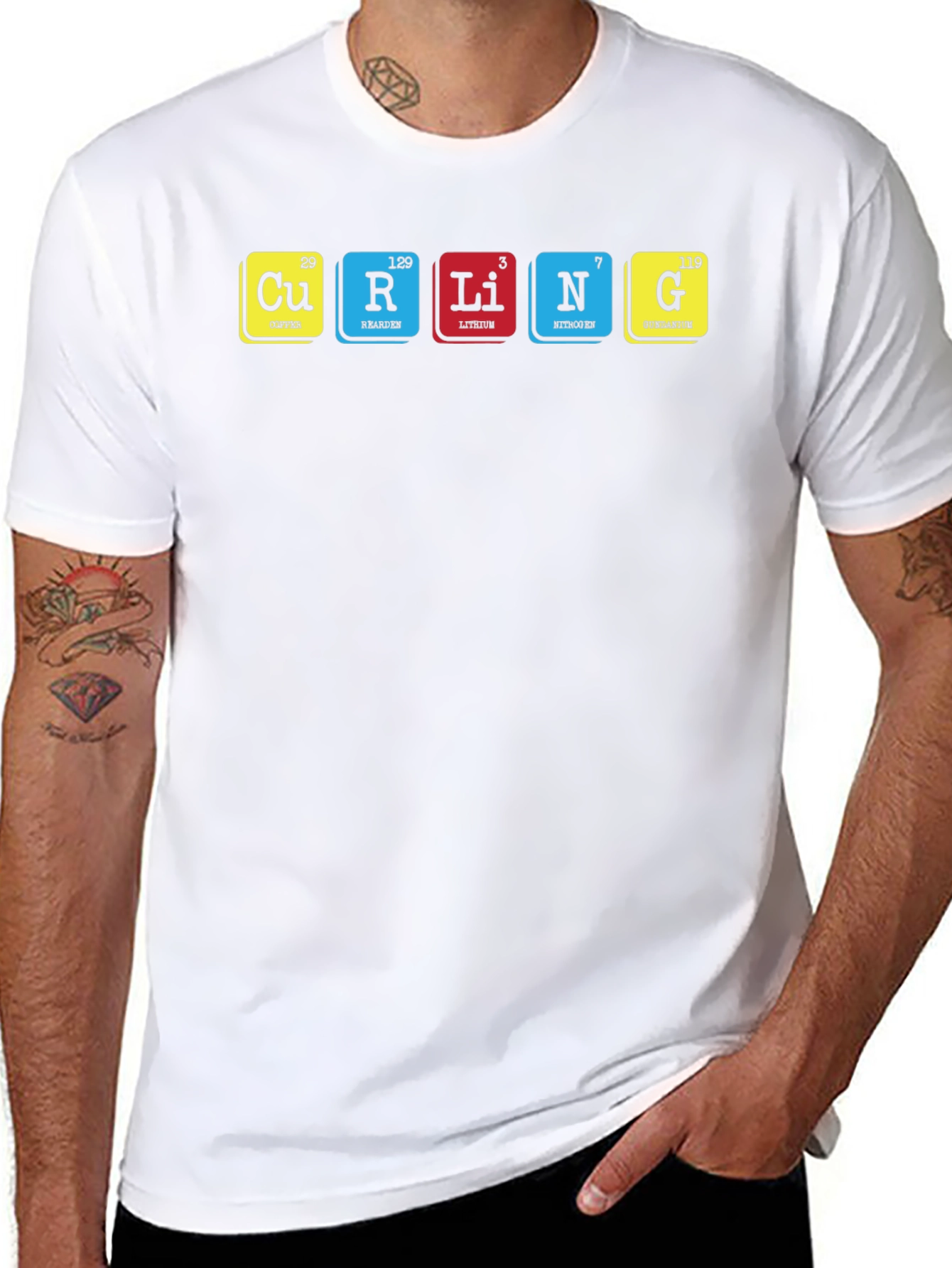 Periodic Table of Curling Elements Black T-Shirt