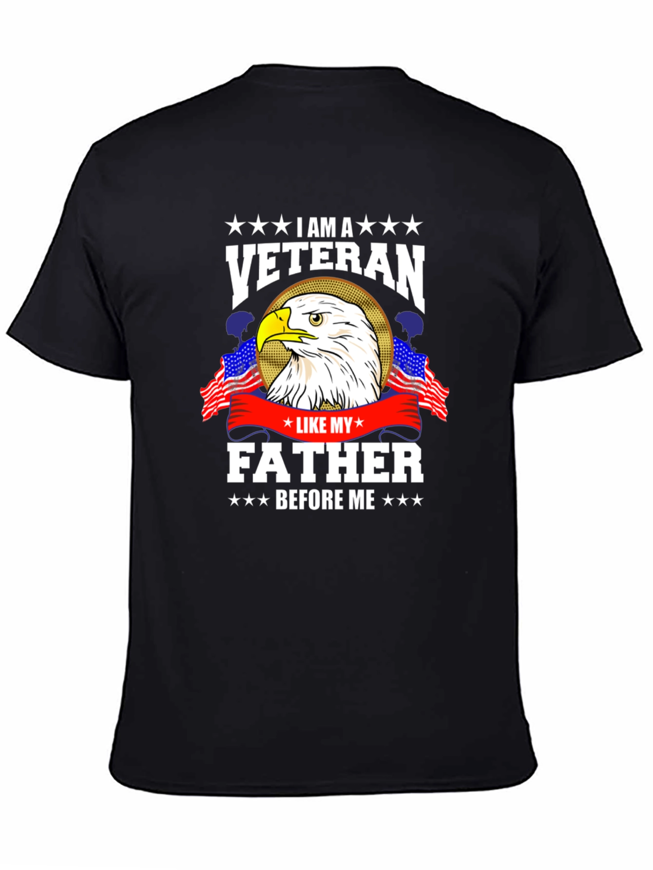 Veteran T-Shirt - Eagle and American Flags
