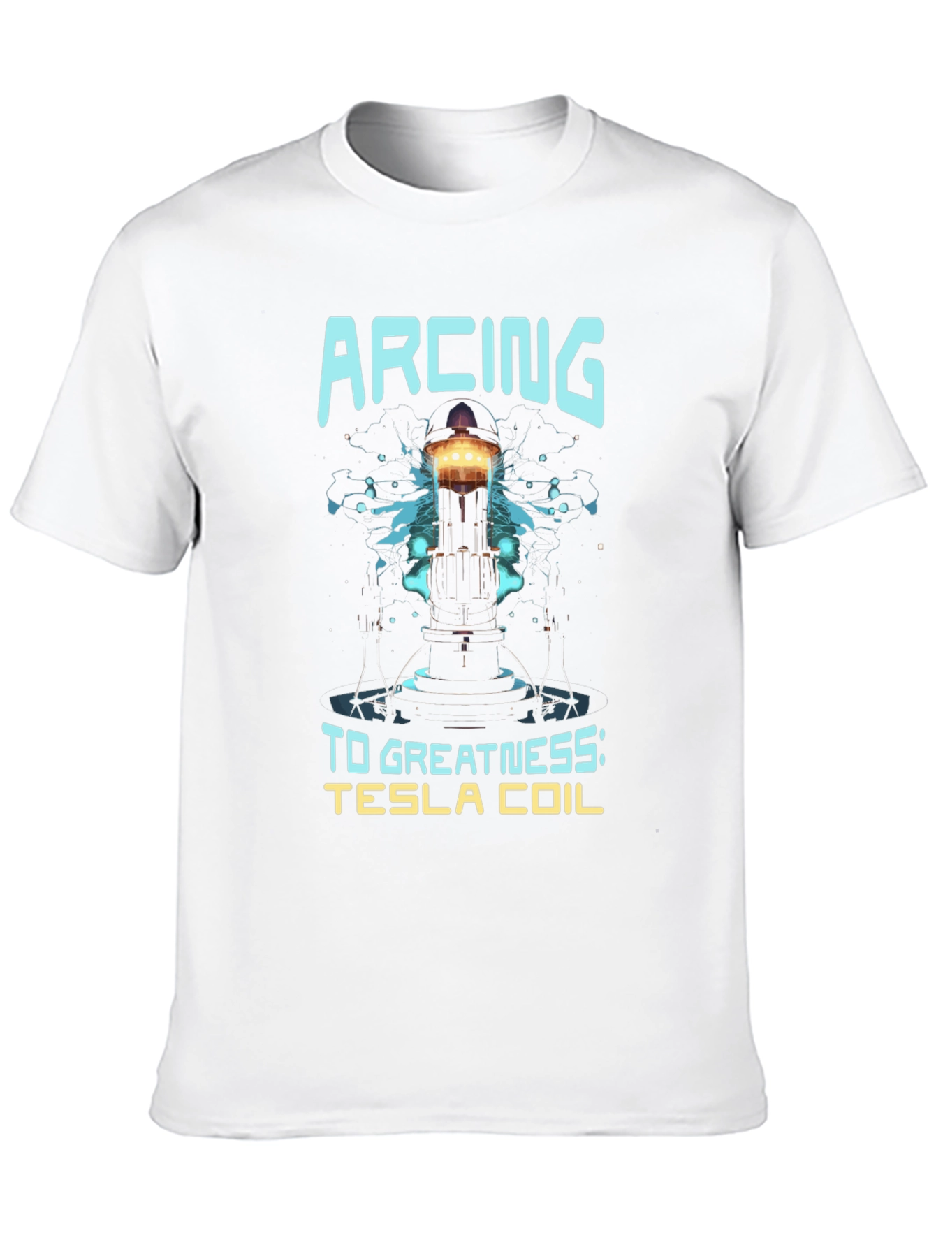 Arcing to Greatness Tesla Coil Black T-Shirt