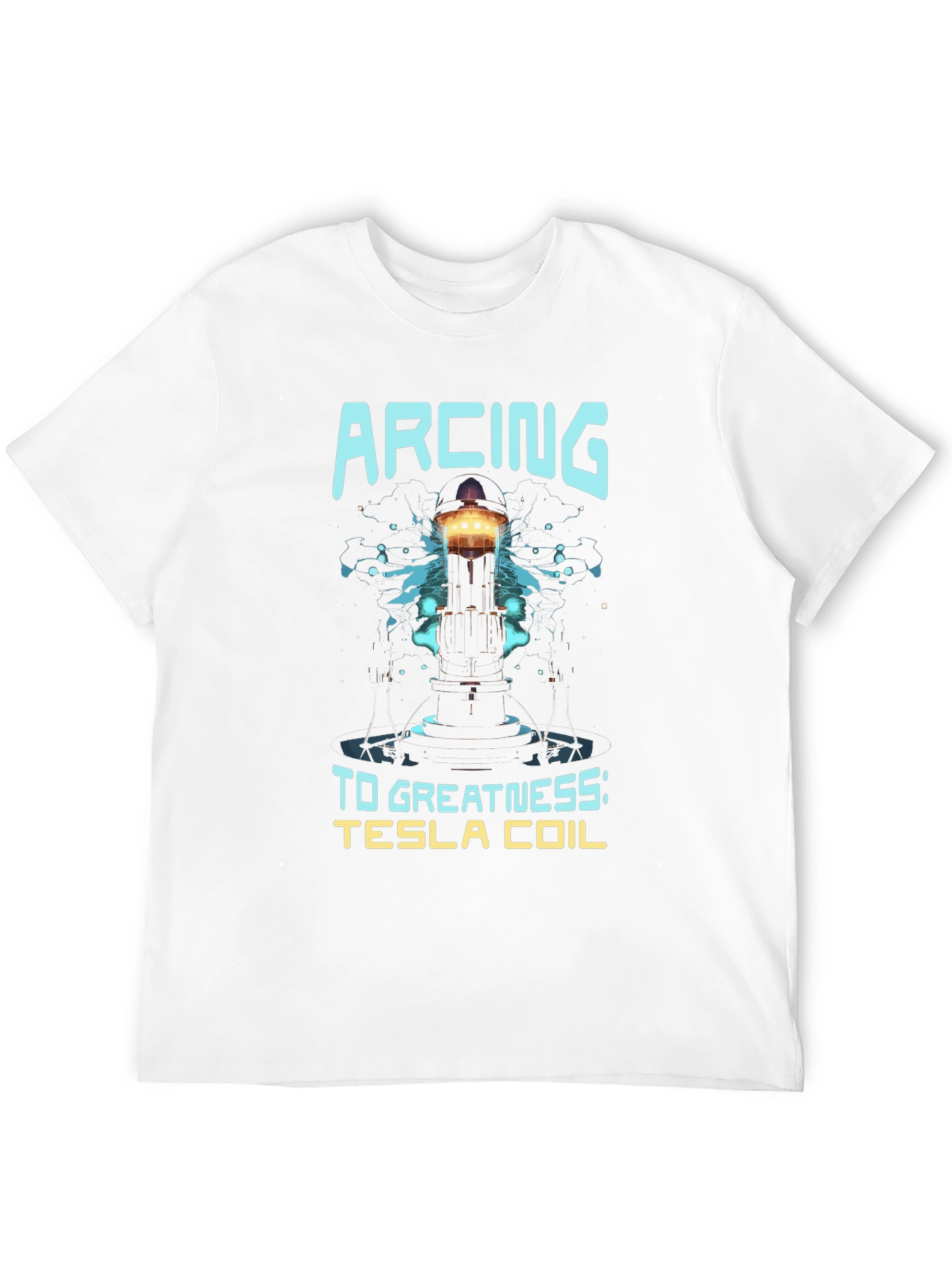 Arcing to Greatness Tesla Coil Black T-Shirt