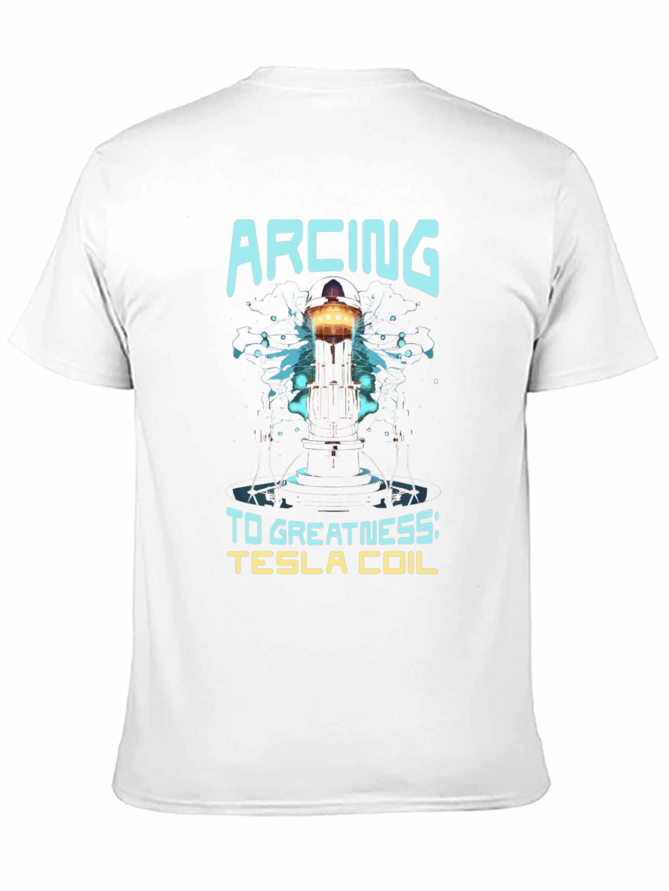 Arcing to Greatness Tesla Coil Black T-Shirt