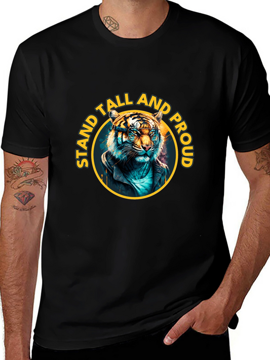 Stand Tall Proud Tiger Graphic Tee - Black