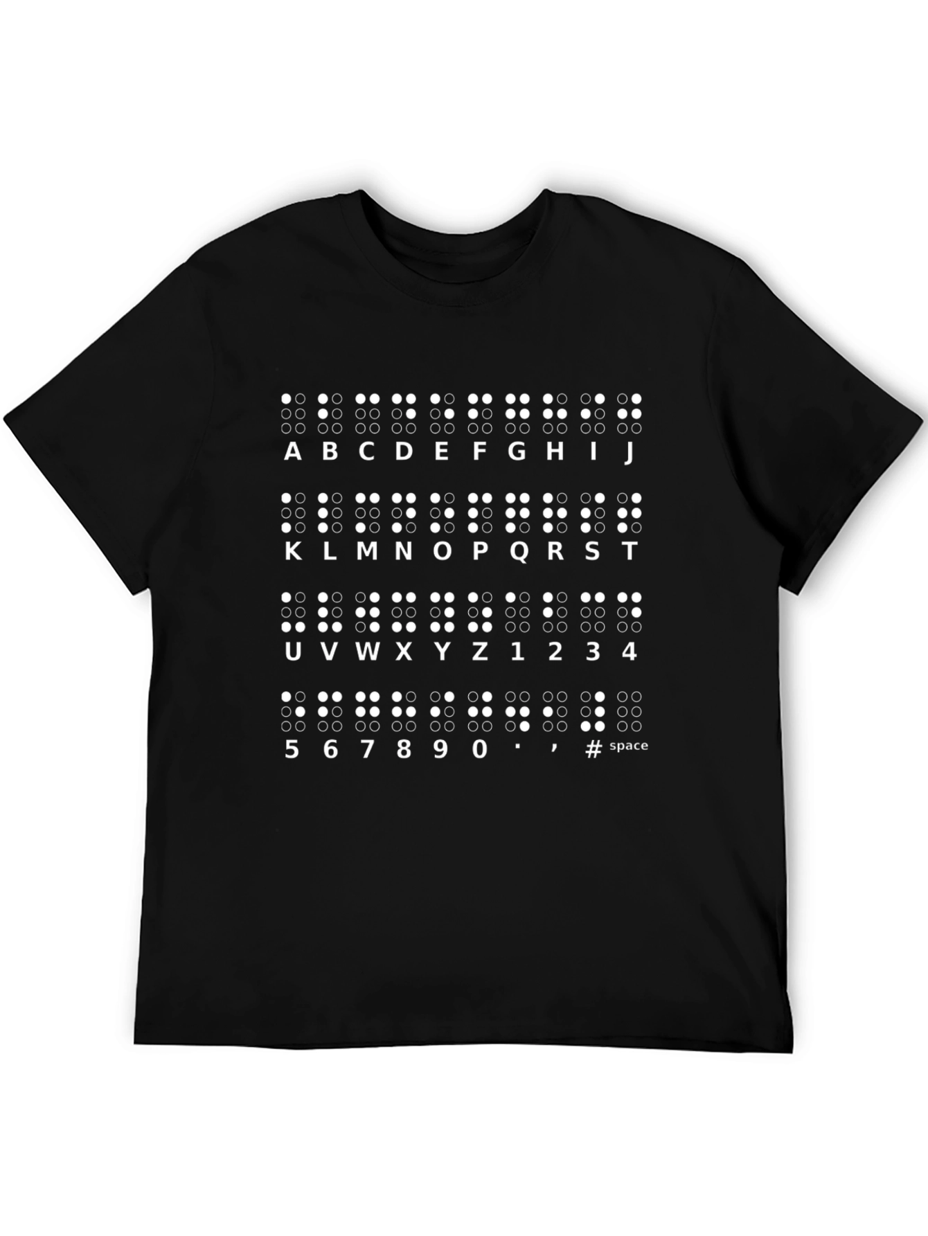 Braille Alphabet T-Shirt - Unisex Black Tee