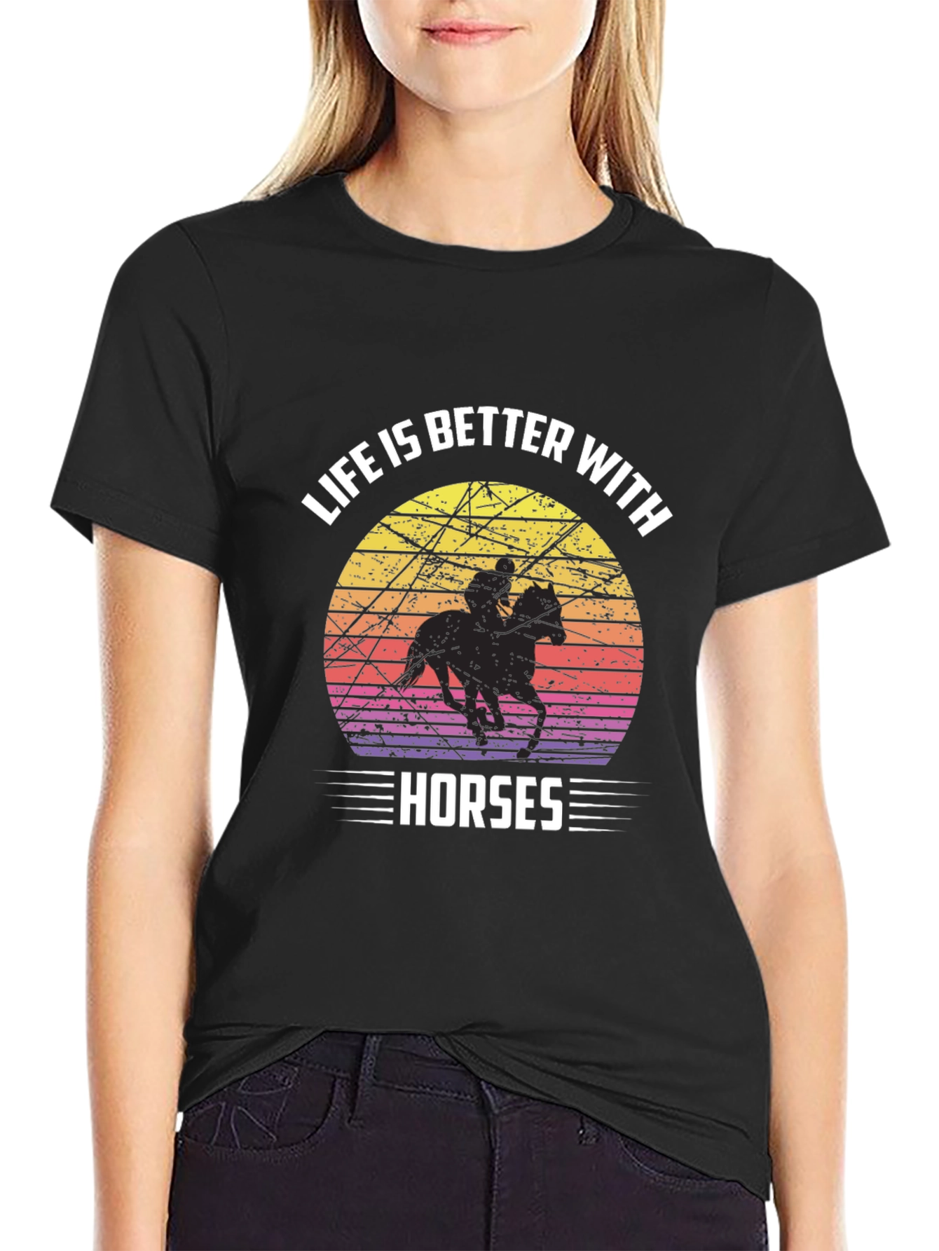 Life is Better with Horses Graphic T-Shirt