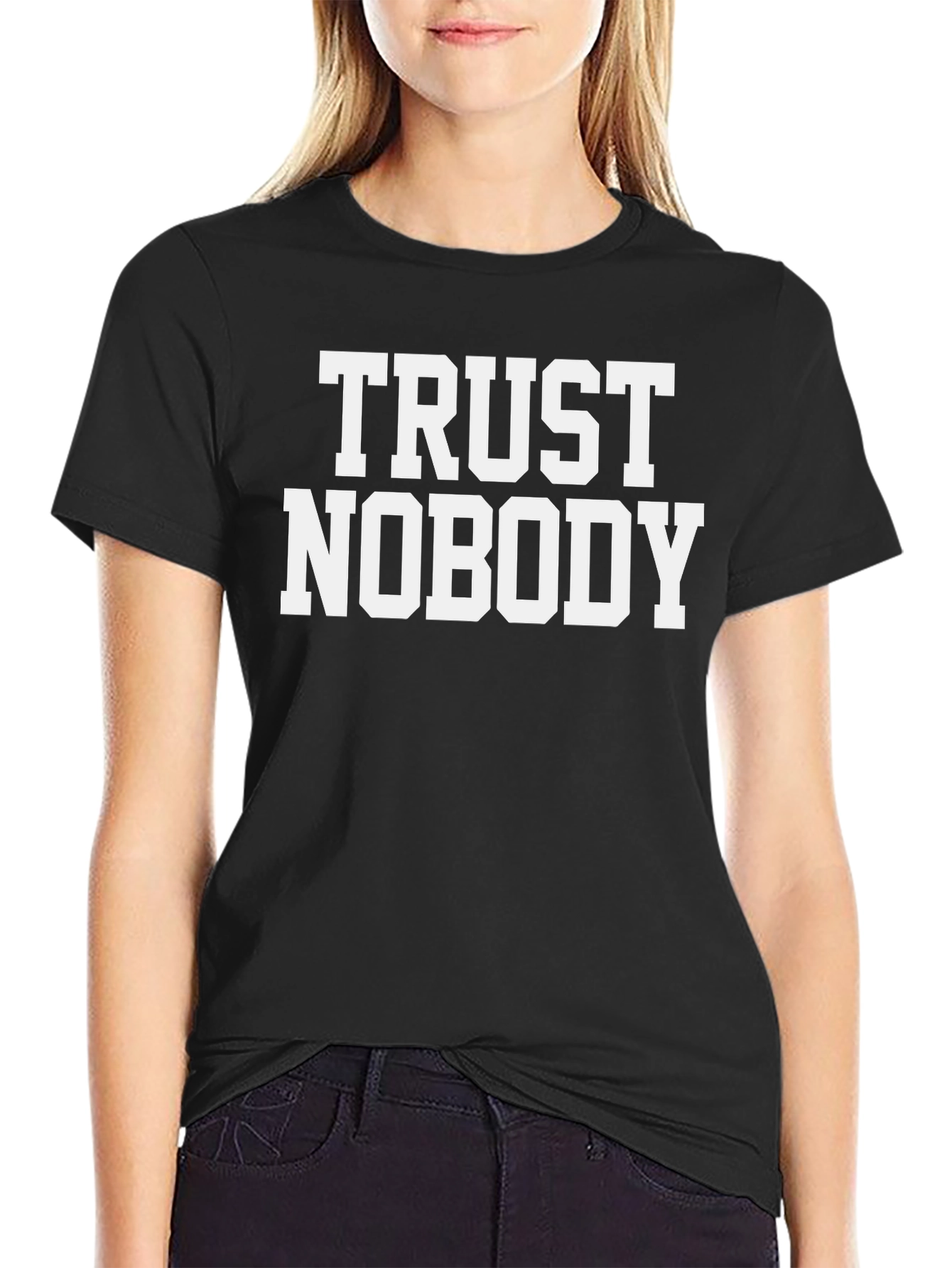 Trust Nobody Black Graphic T-Shirt