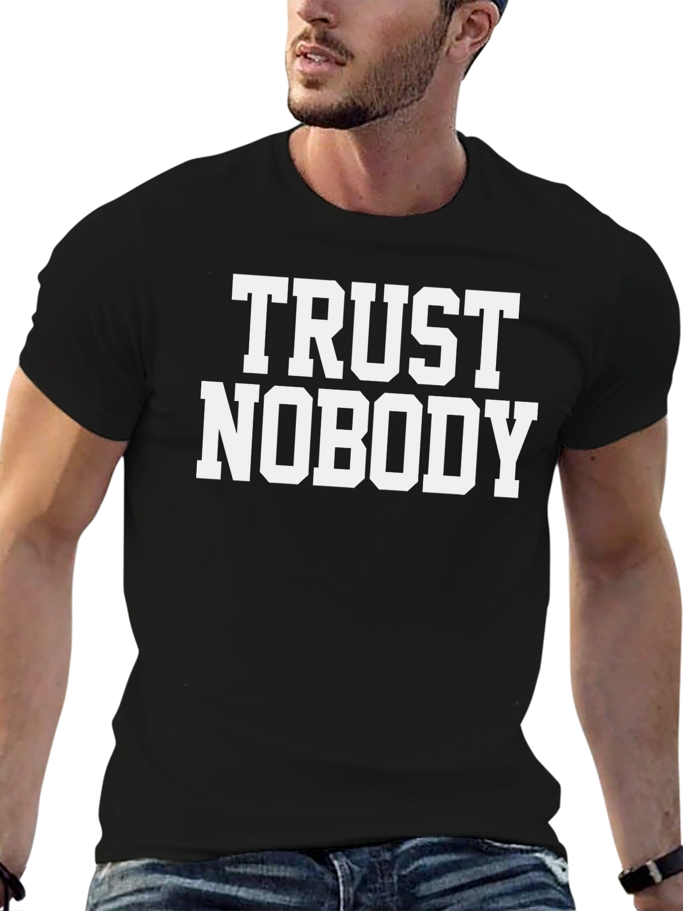 Trust Nobody Black Graphic T-Shirt