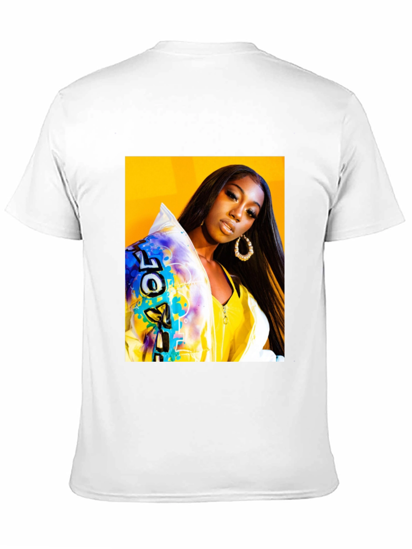 Trendy Graphic T-Shirt - Woman Portrait Black Tee