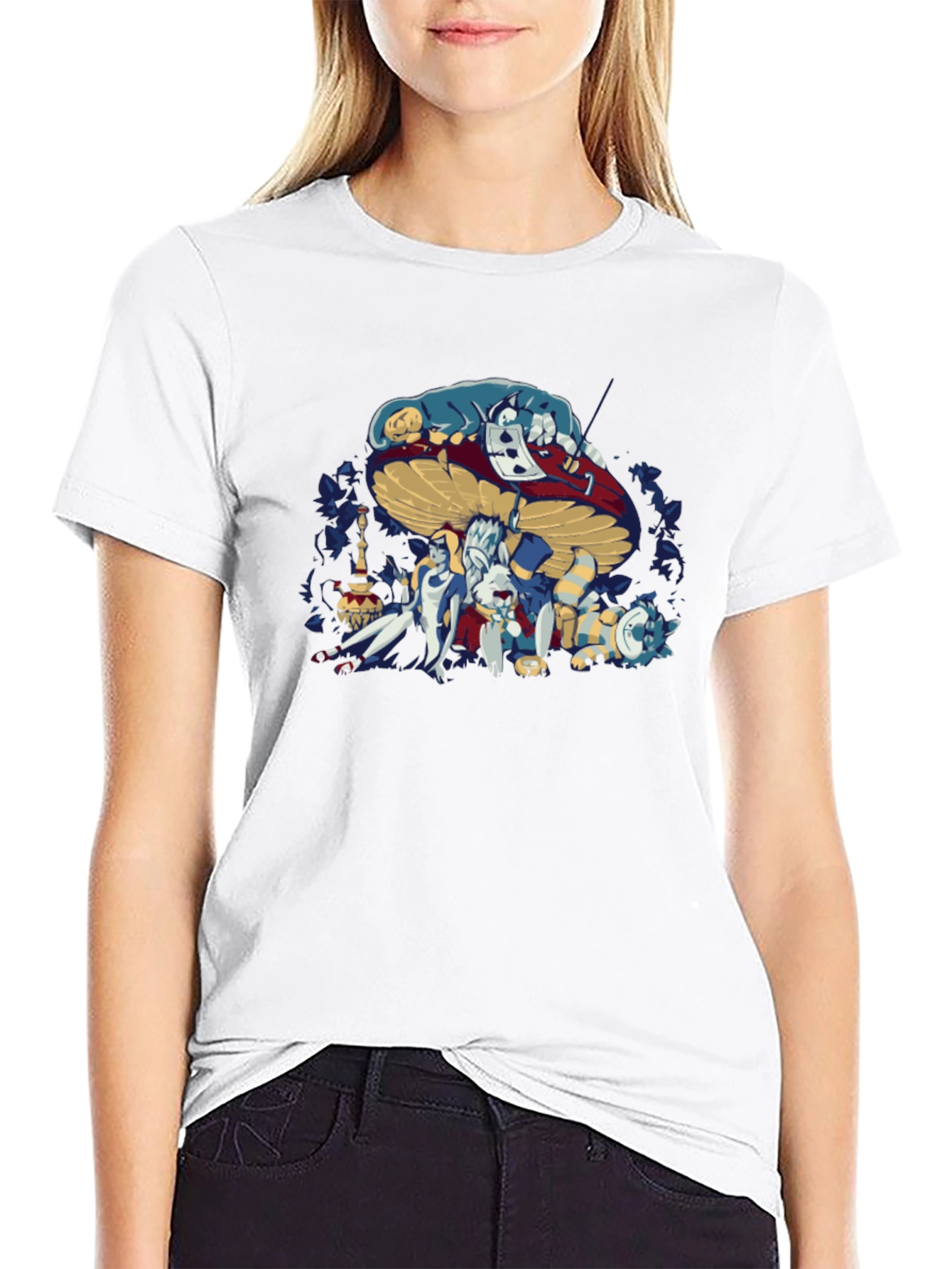 Alice in Wonderland Graphic Tee - Mens Black T-Shirt