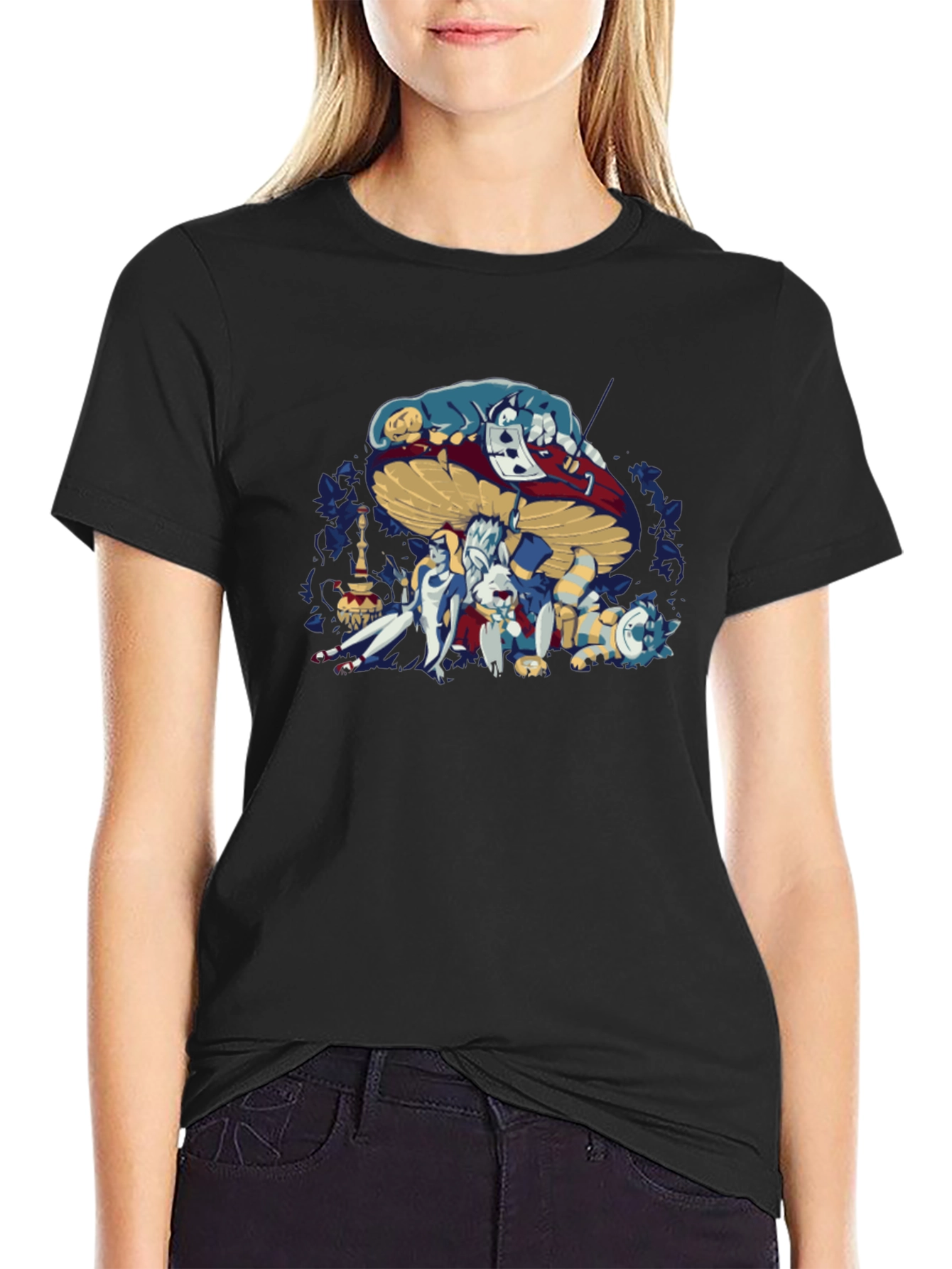 Alice in Wonderland Graphic Tee - Mens Black T-Shirt