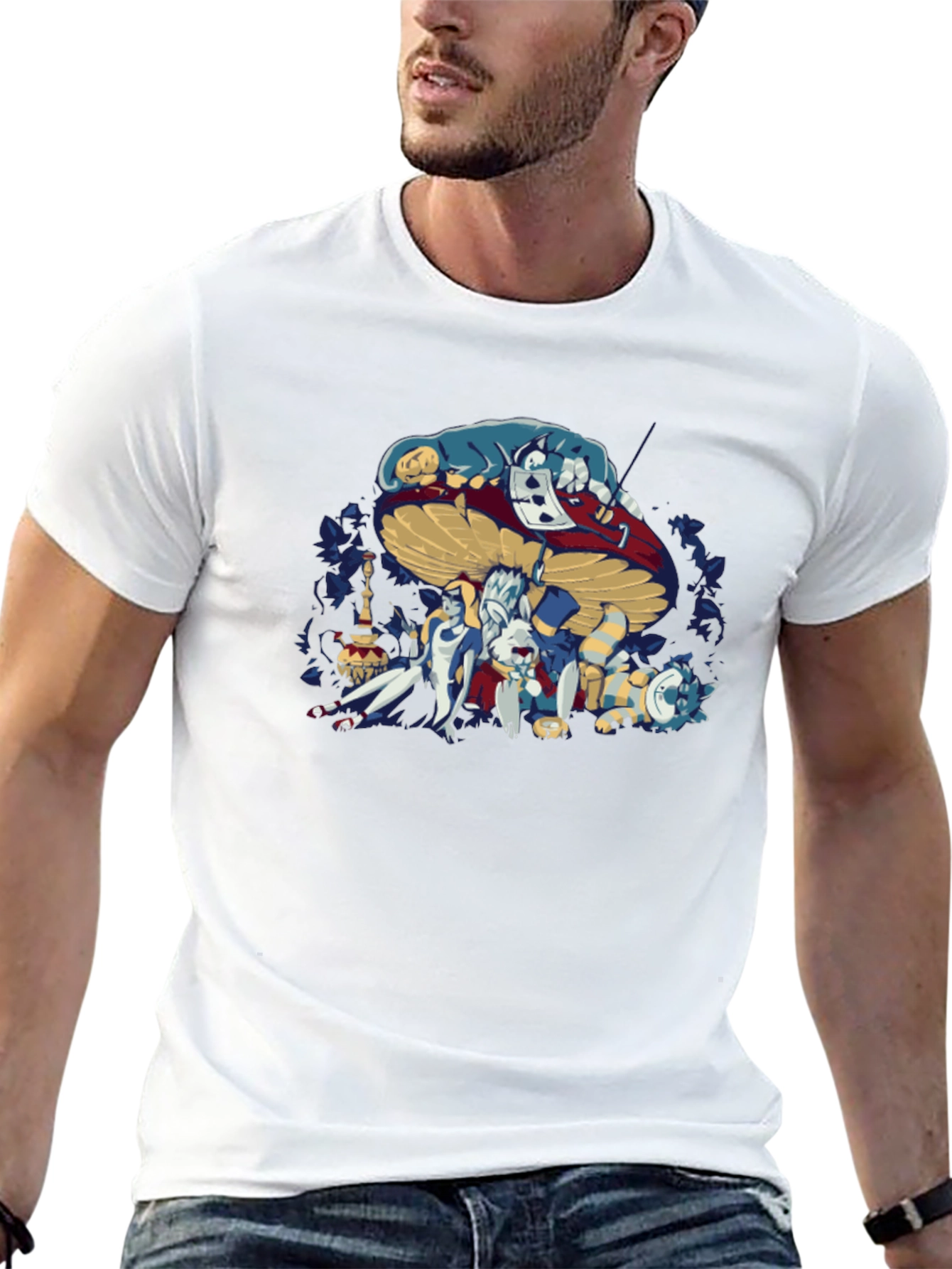 Alice in Wonderland Graphic Tee - Mens Black T-Shirt