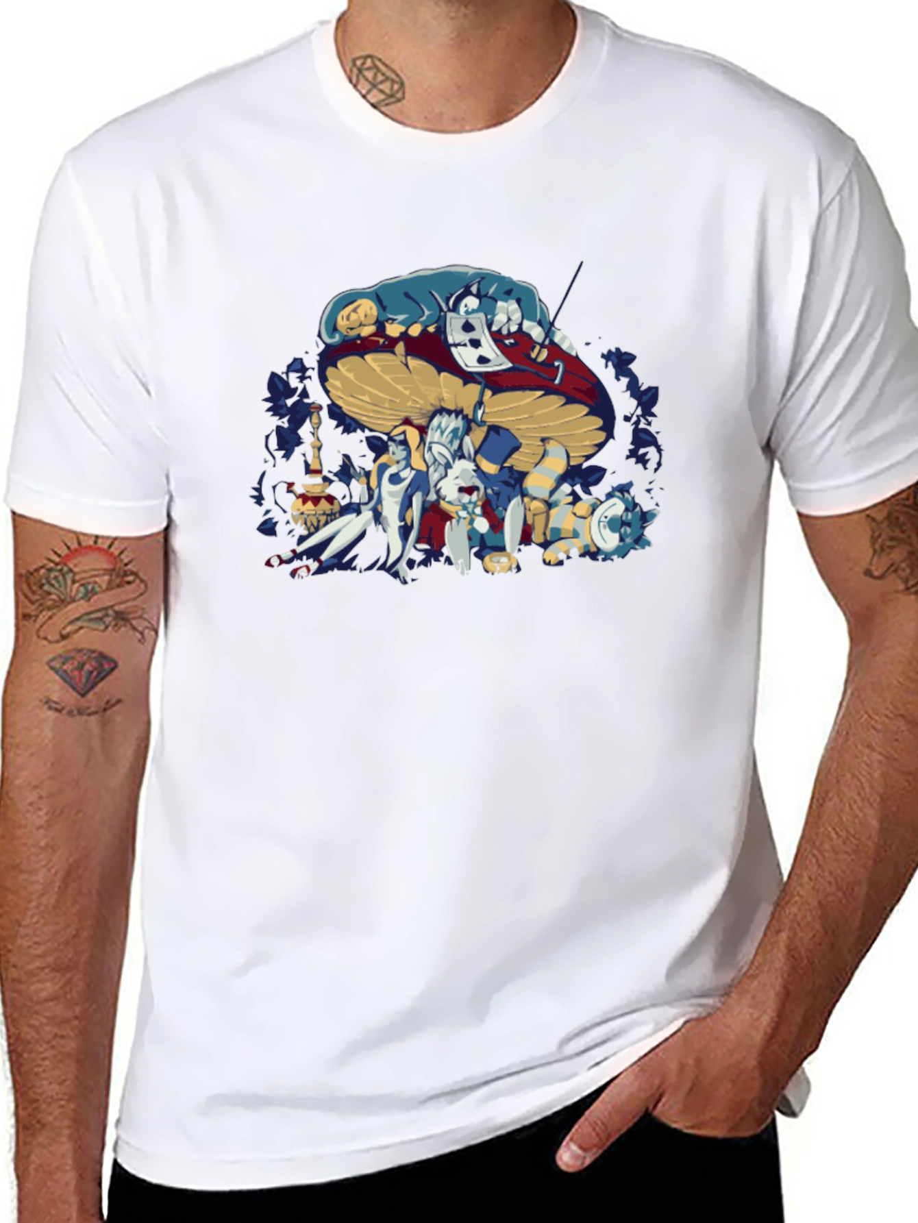 Alice in Wonderland Graphic Tee - Mens Black T-Shirt
