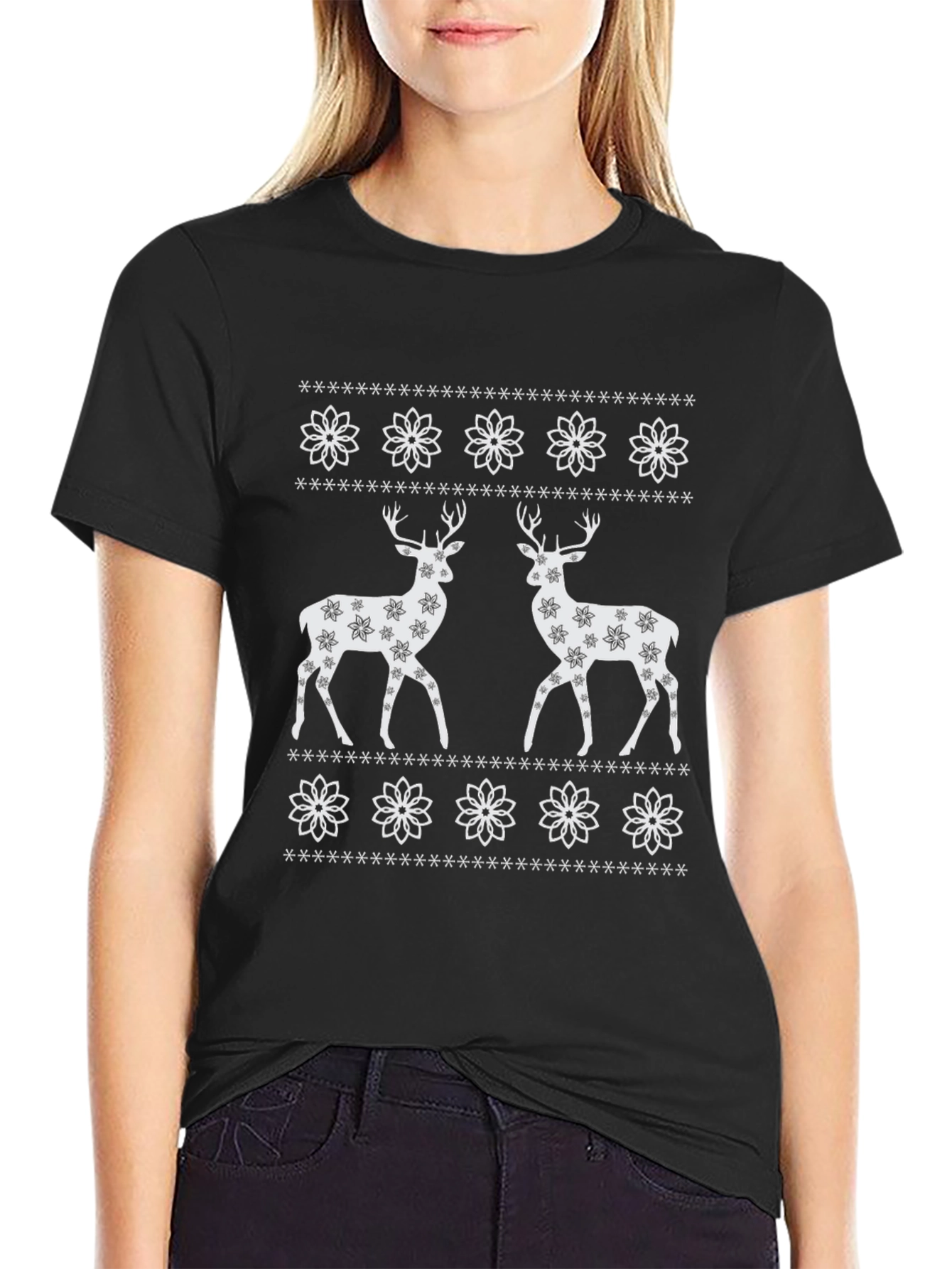 Deer Snowflake Graphic Tee