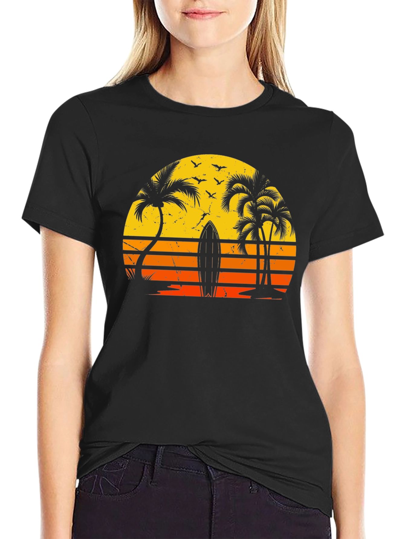Retro Sunset Surf T-Shirt