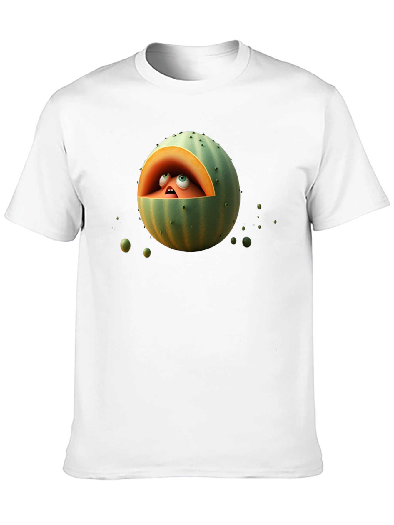 Melon Head Graphic Tee - Funny Fruit Cartoon T-Shirt