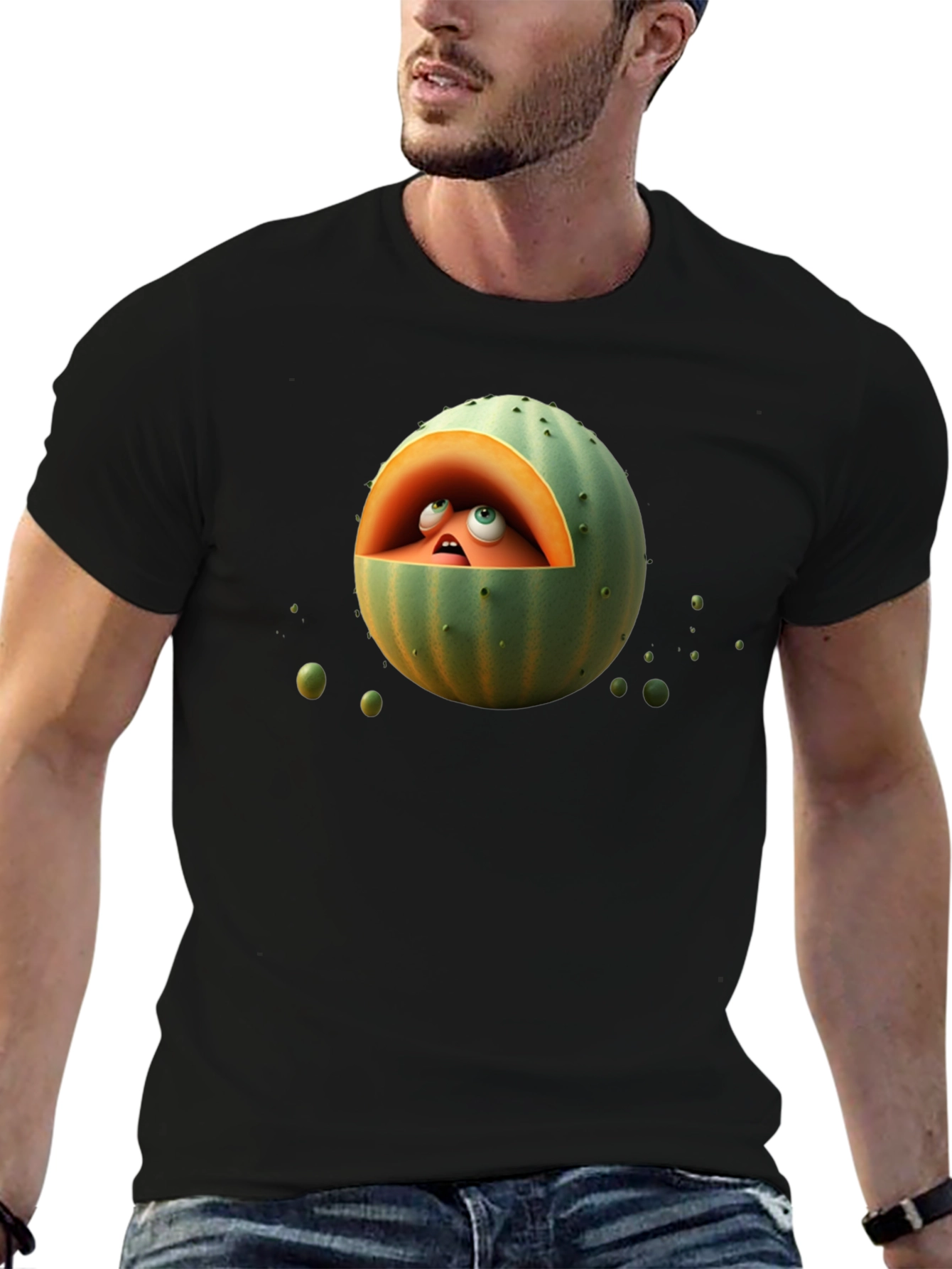 Melon Head Graphic Tee - Funny Fruit Cartoon T-Shirt