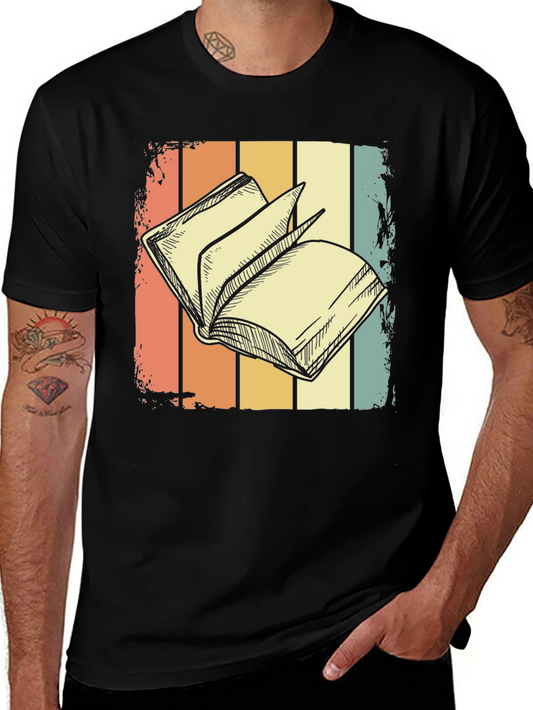 Retro Book Lover T-Shirt - Stylish Reading Design
