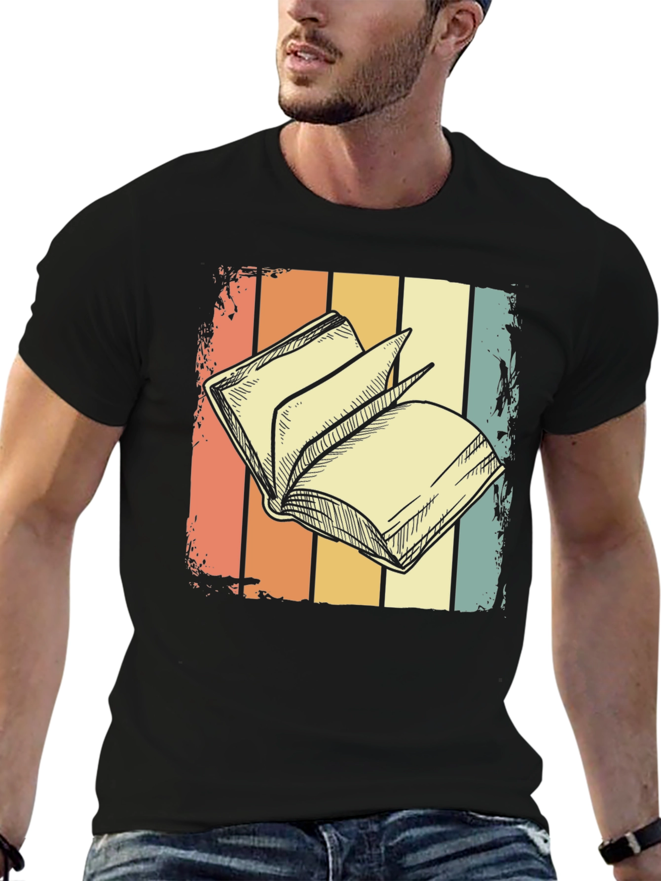 Retro Book Lover T-Shirt - Stylish Reading Design