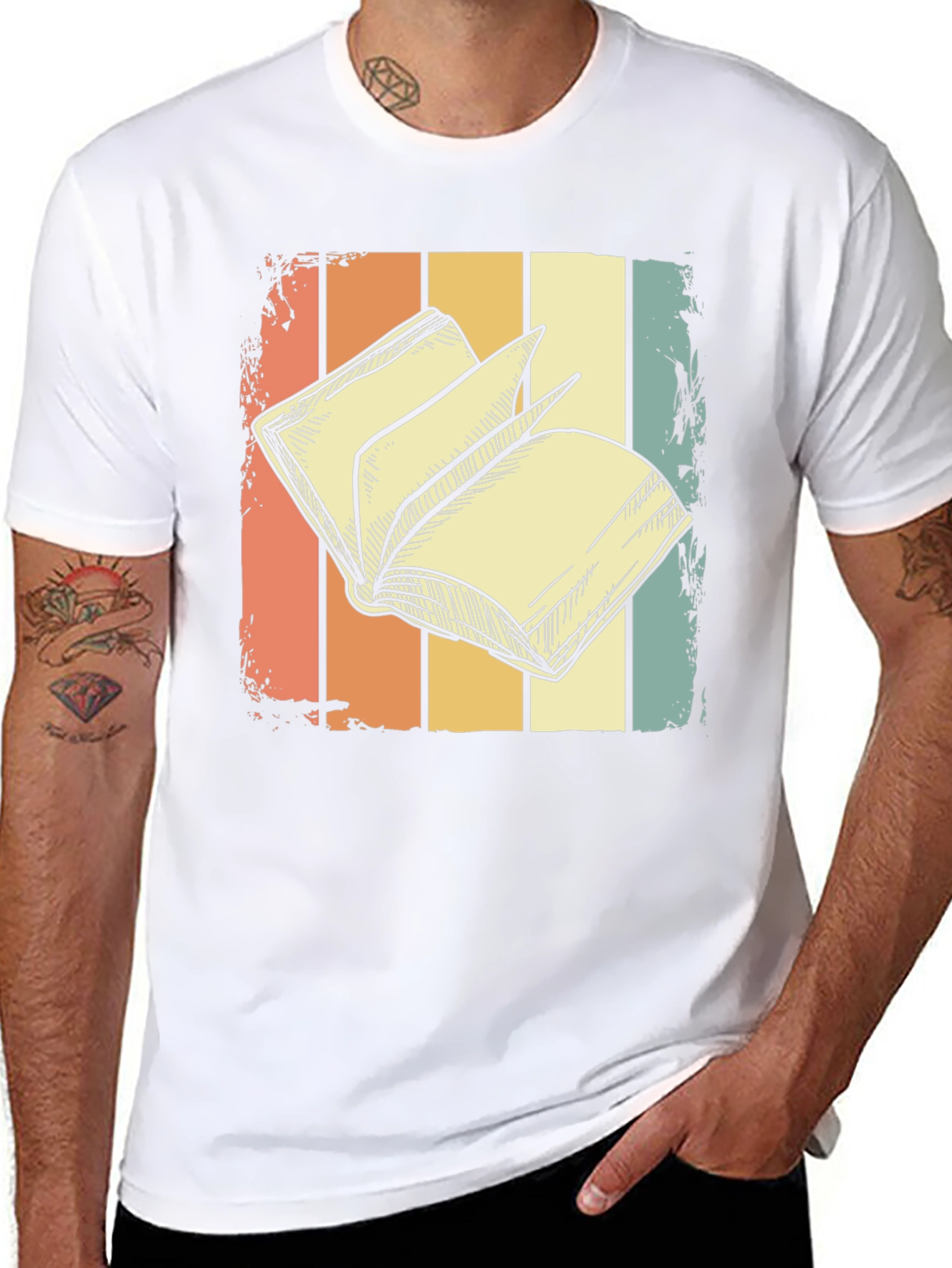 Retro Book Lover T-Shirt - Stylish Reading Design