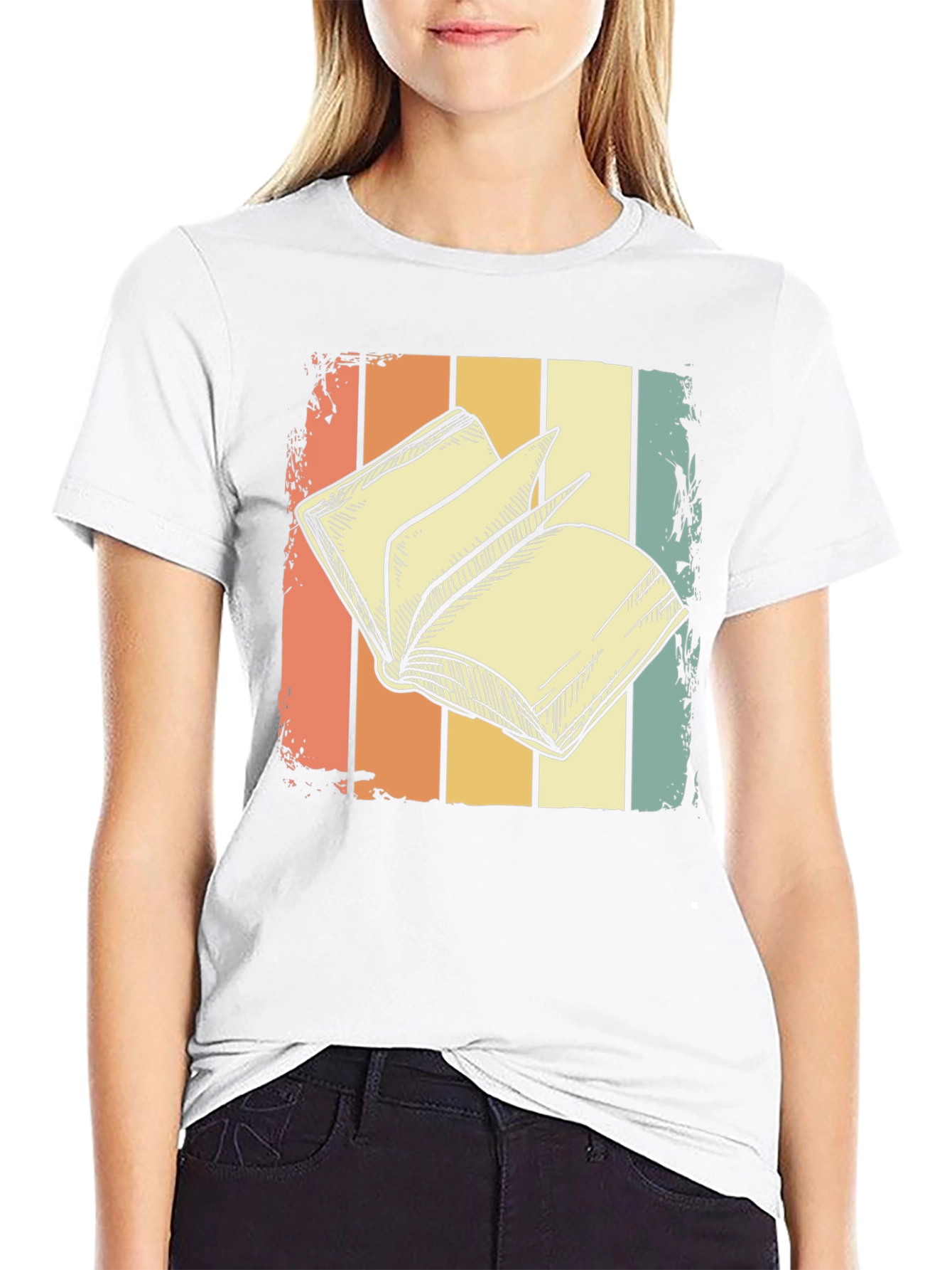 Retro Book Lover T-Shirt - Stylish Reading Design