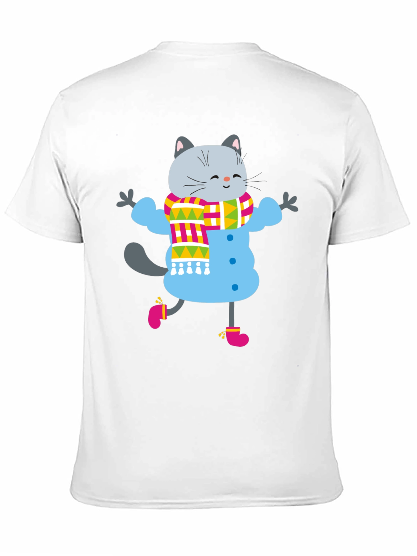 Winter Cat Graphic Tee - Fun & Festive