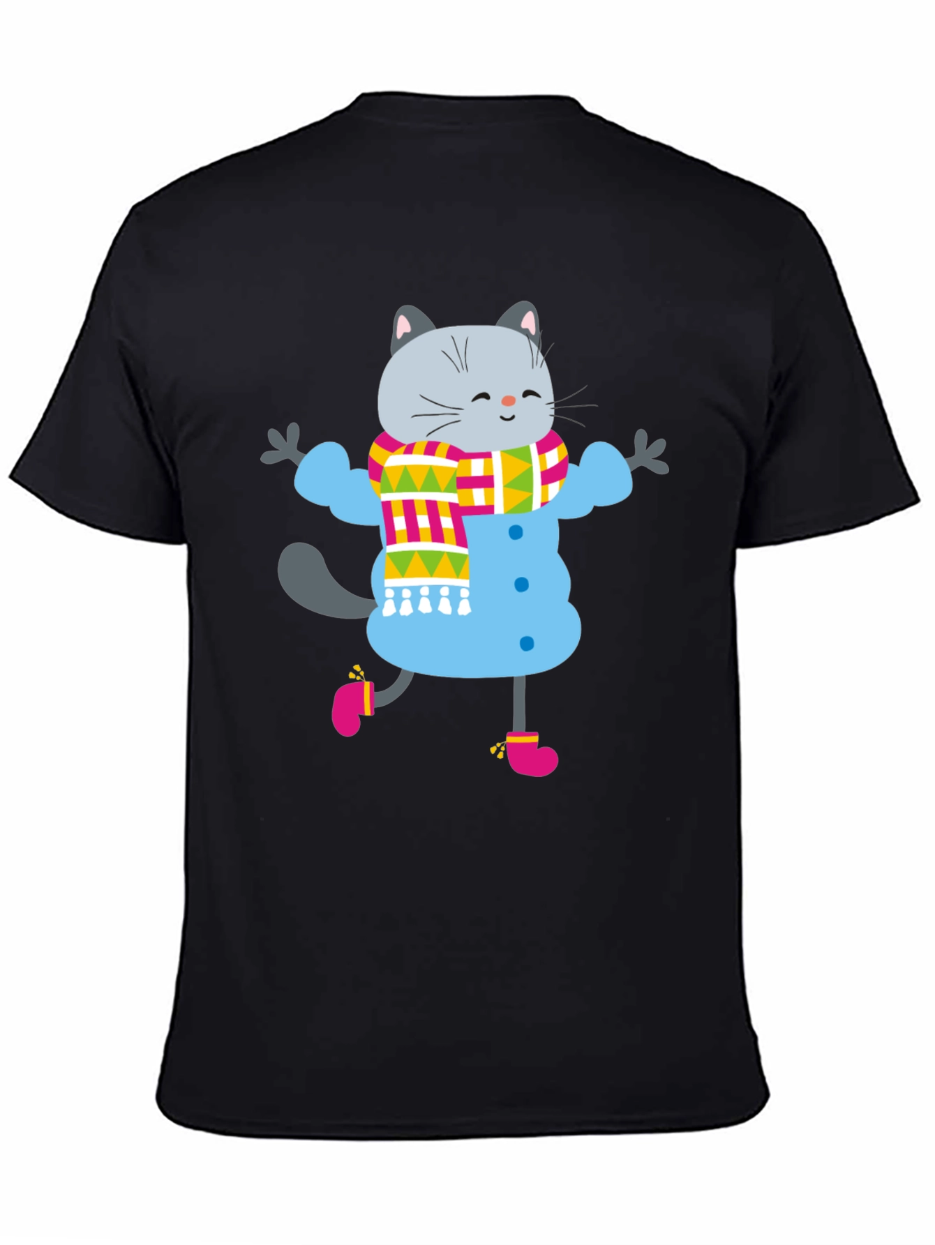 Winter Cat Graphic Tee - Fun & Festive