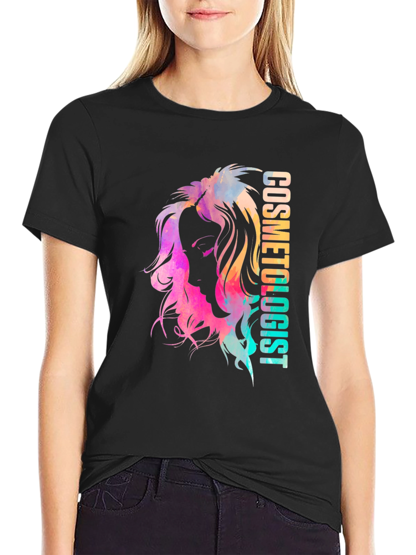 Cosmetologist Watercolor Graphic T-Shirt