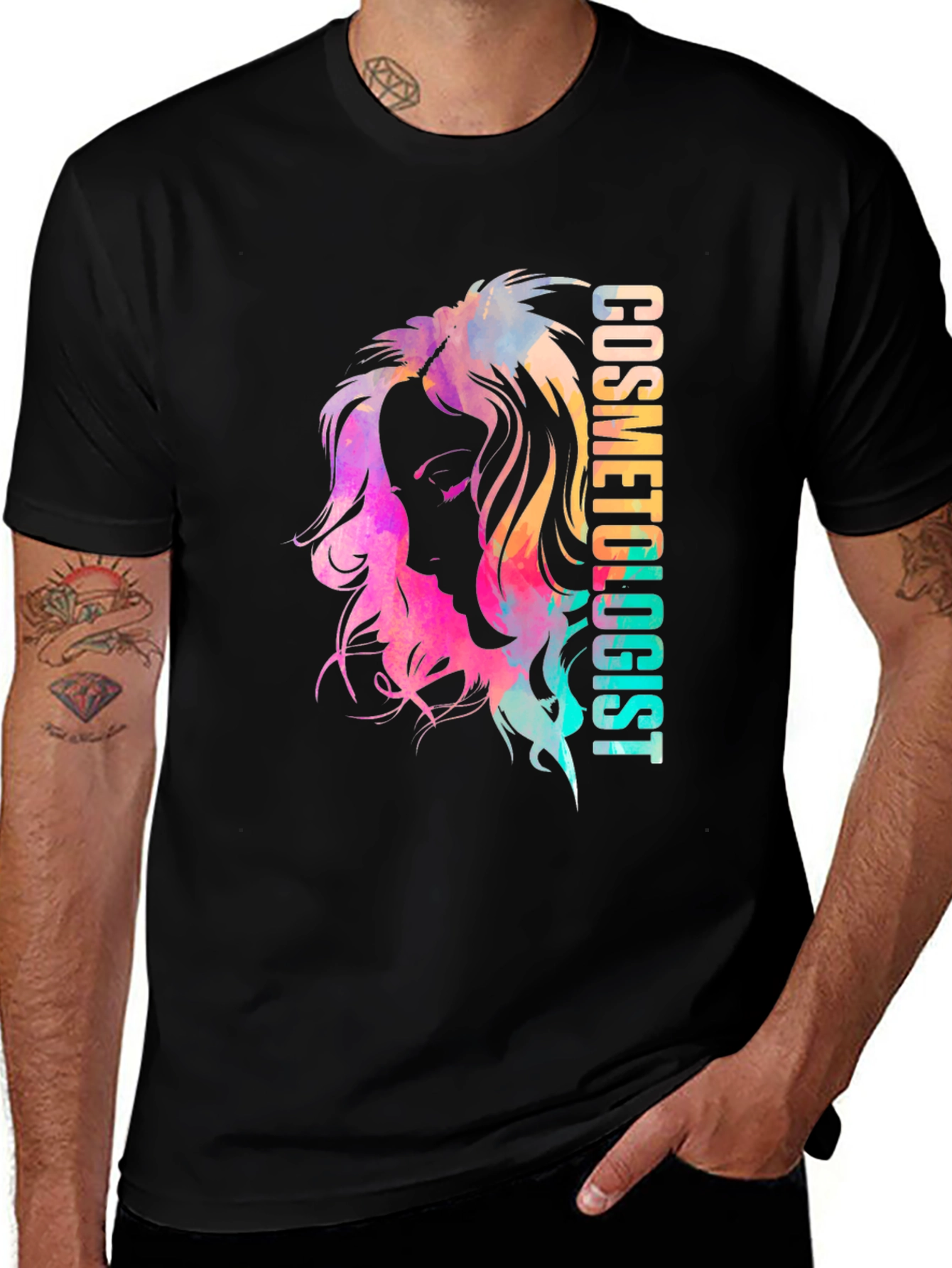 Cosmetologist Watercolor Graphic T-Shirt
