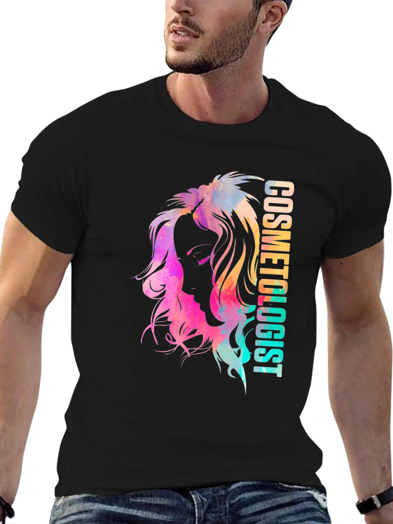 Cosmetologist Watercolor Graphic T-Shirt