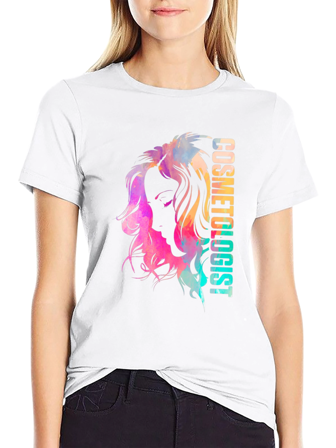 Cosmetologist Watercolor Graphic T-Shirt