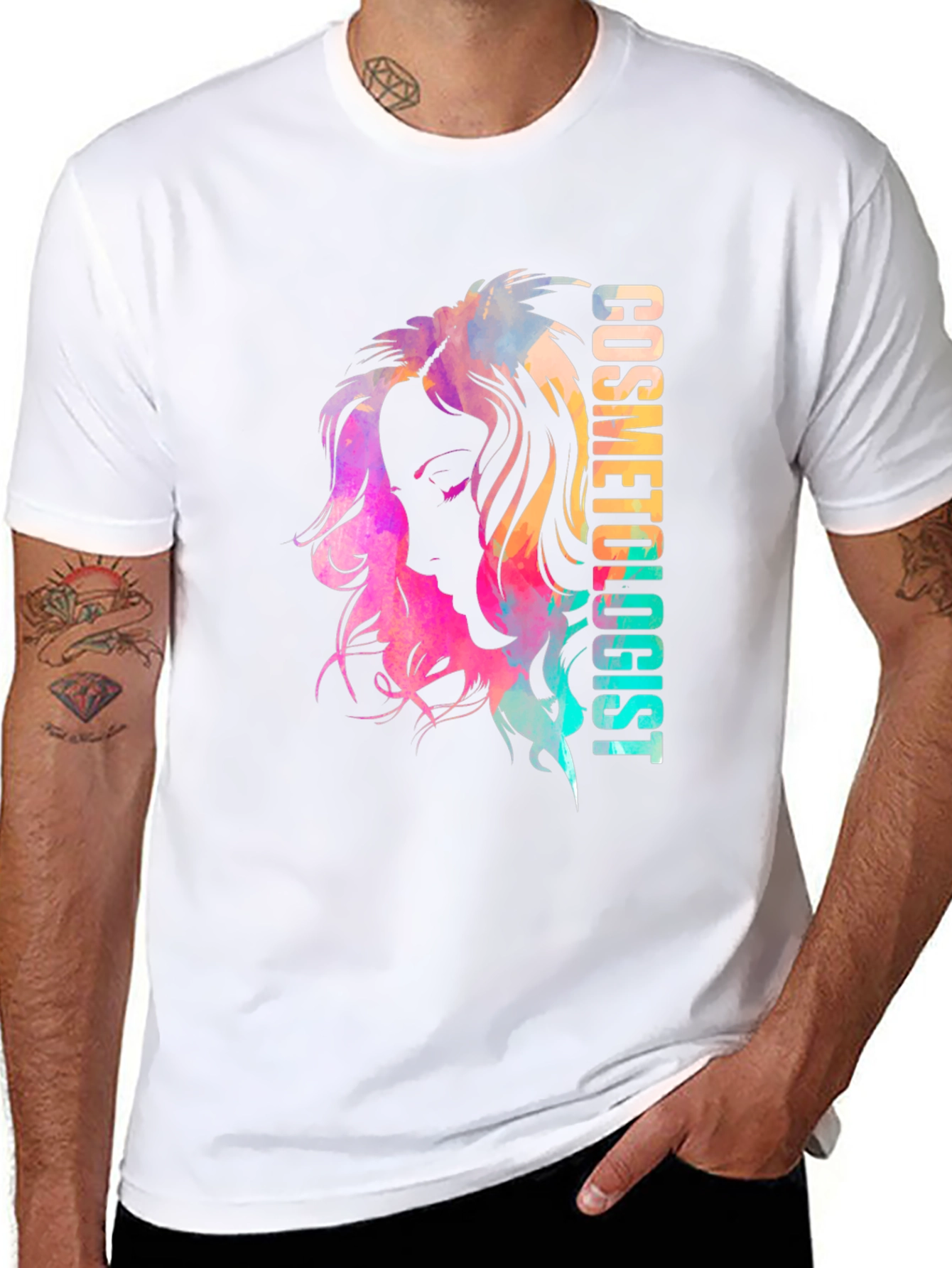Cosmetologist Watercolor Graphic T-Shirt