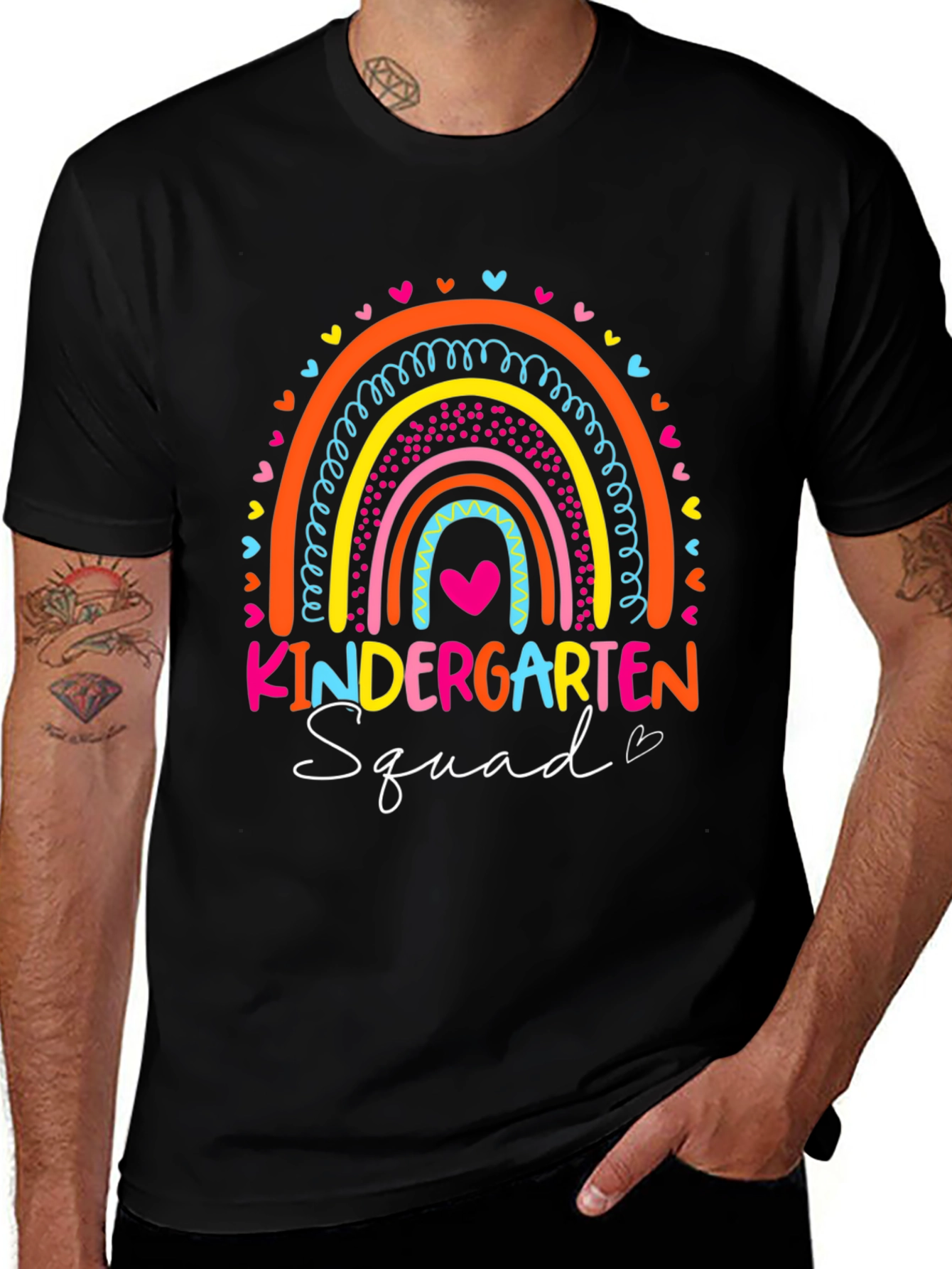 Kindergarten Squad Rainbow Graphic T-Shirt